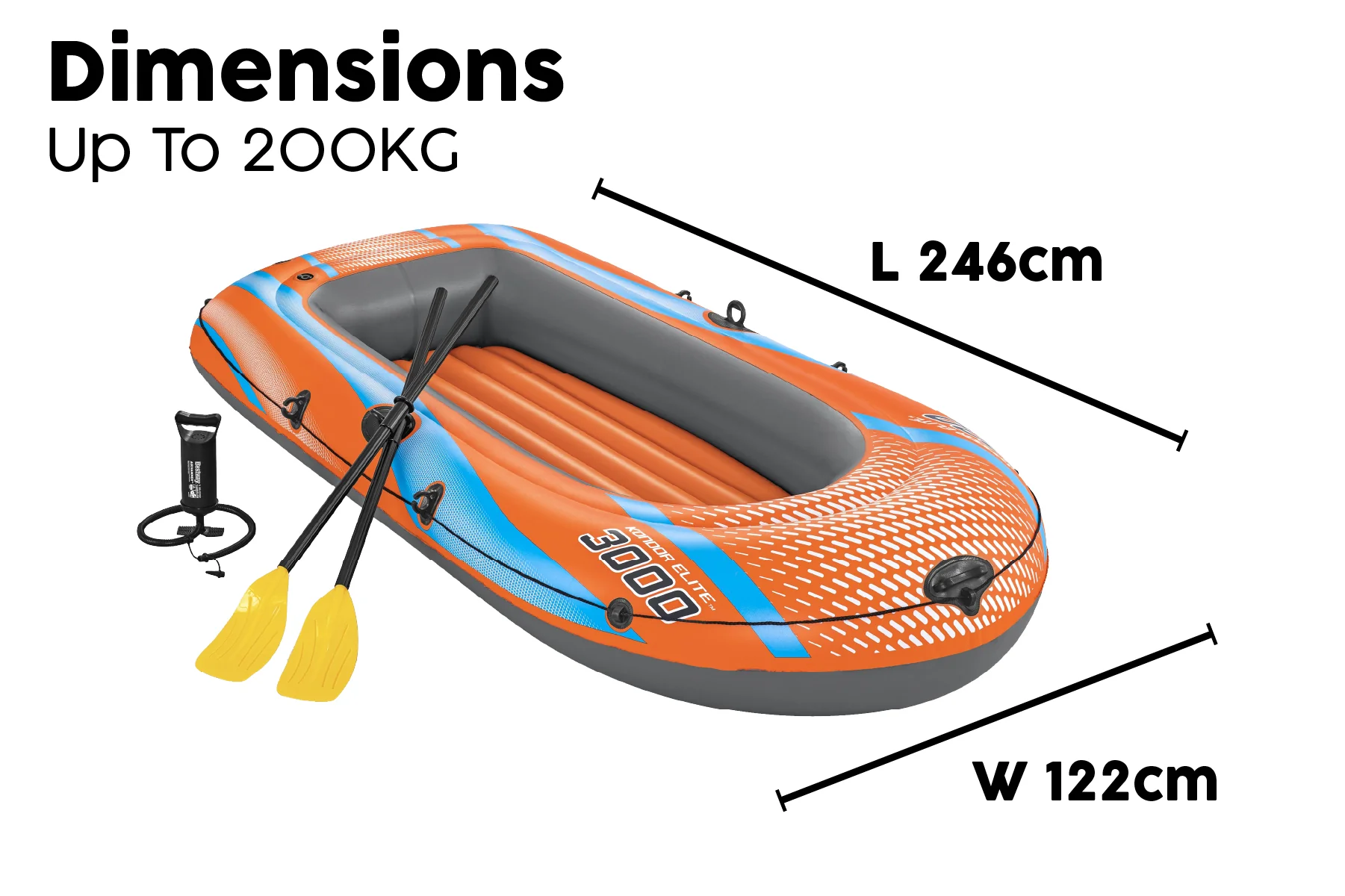 3 Person Inflatable Boat Set Kondor Elite 3000 - Image 9