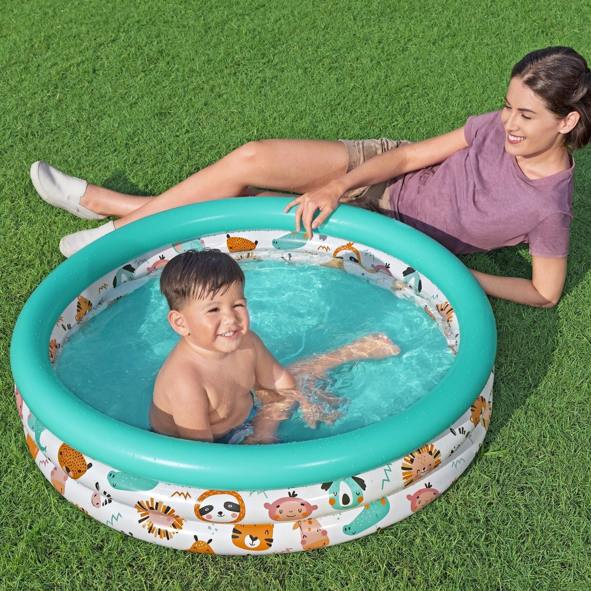 40" Safari Themed Kids Inflatable Paddling Pool - Image 2