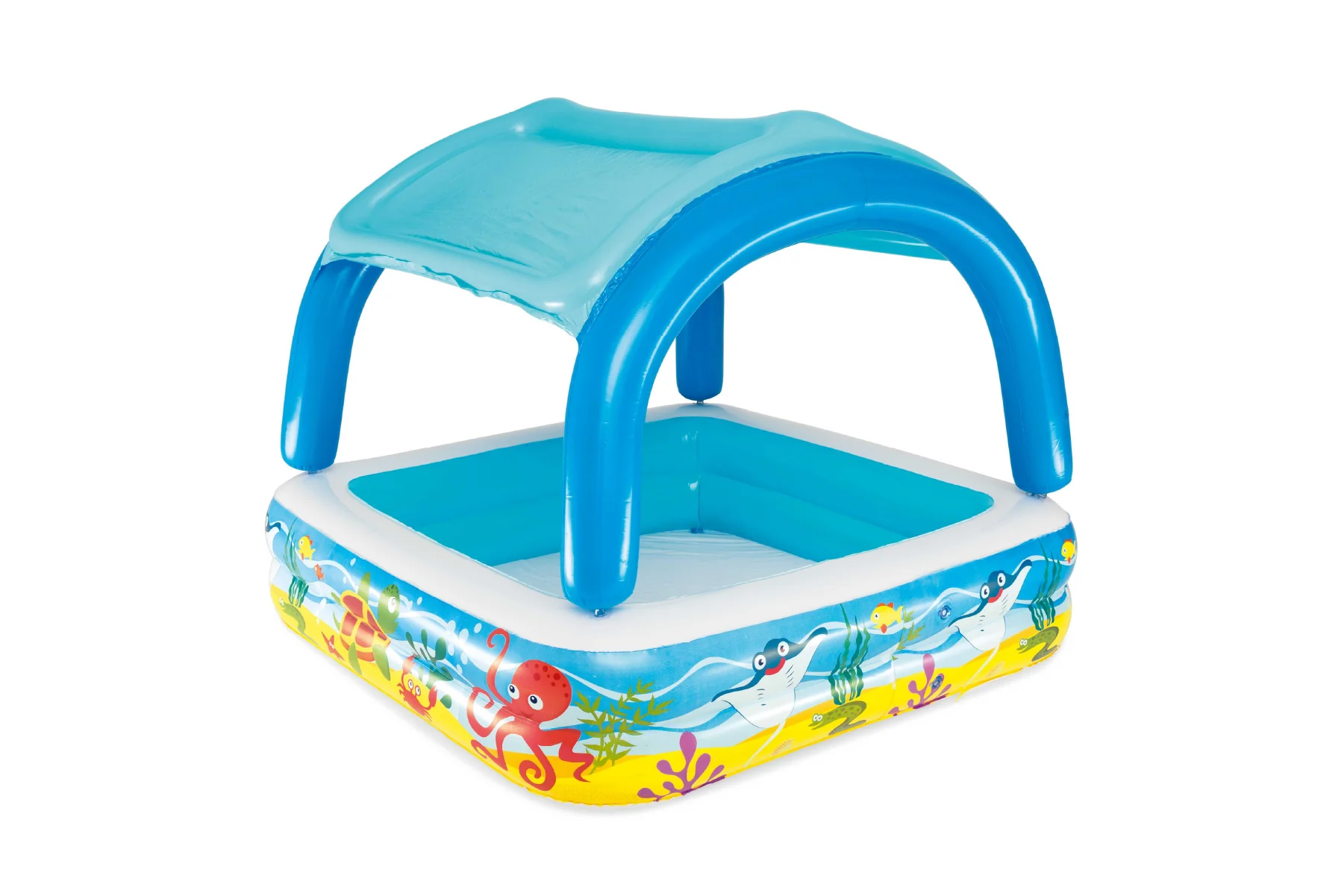Kids Inflatable Paddling Pool, with Canopy - 58" - Image 3