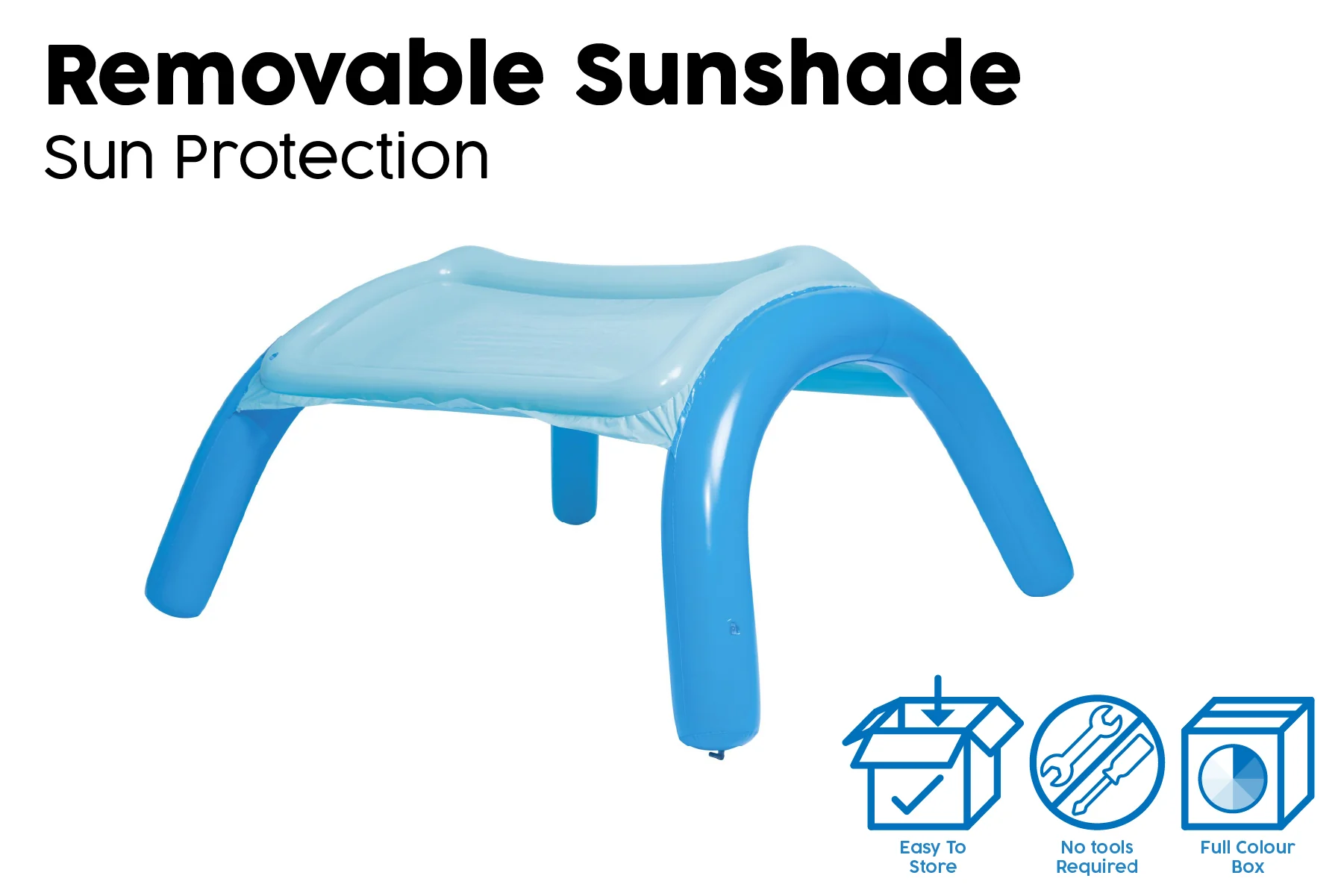 Kids Inflatable Paddling Pool, with Canopy - 58" - Image 7