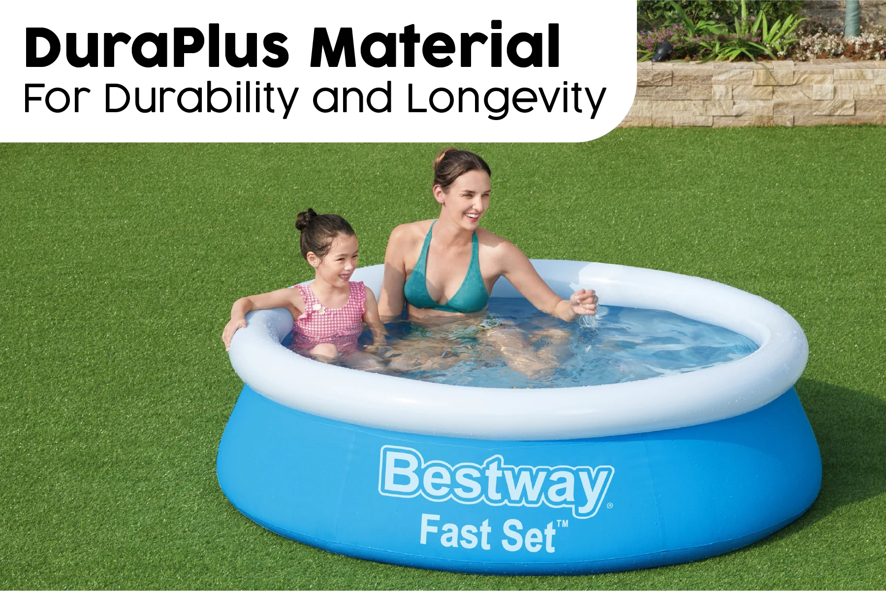 6ft x 20in Blue Round Fast Set Inflatable Above Ground Pool - Image 6