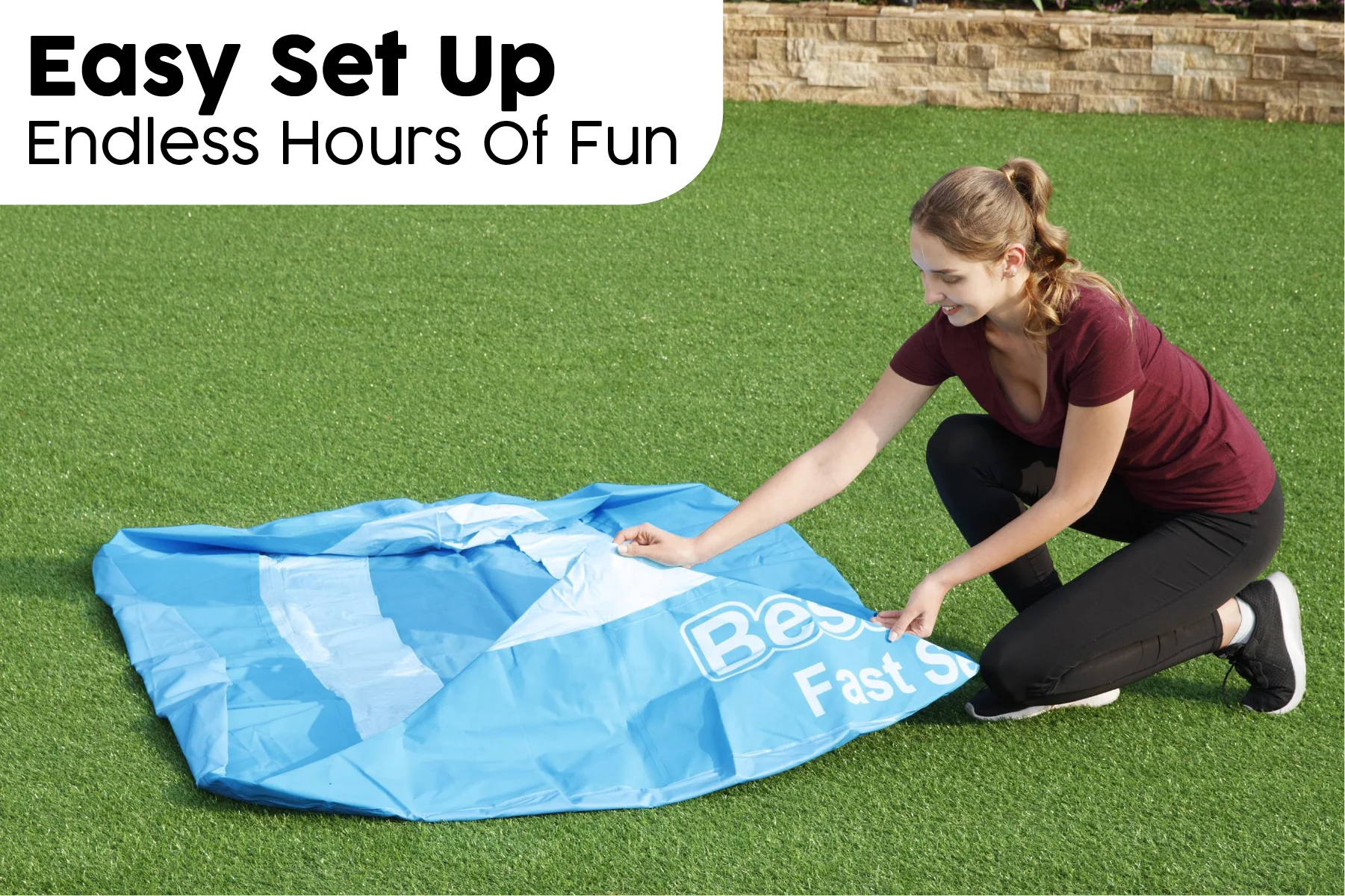 6ft x 20in Blue Round Fast Set Inflatable Above Ground Pool - Image 7