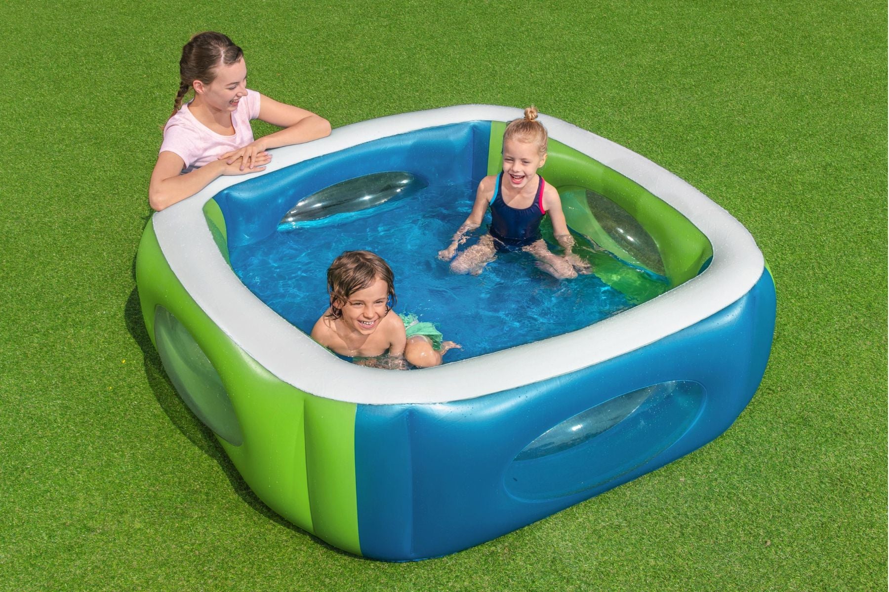 Kids Inflatable Paddling Pool with Window - Image 4