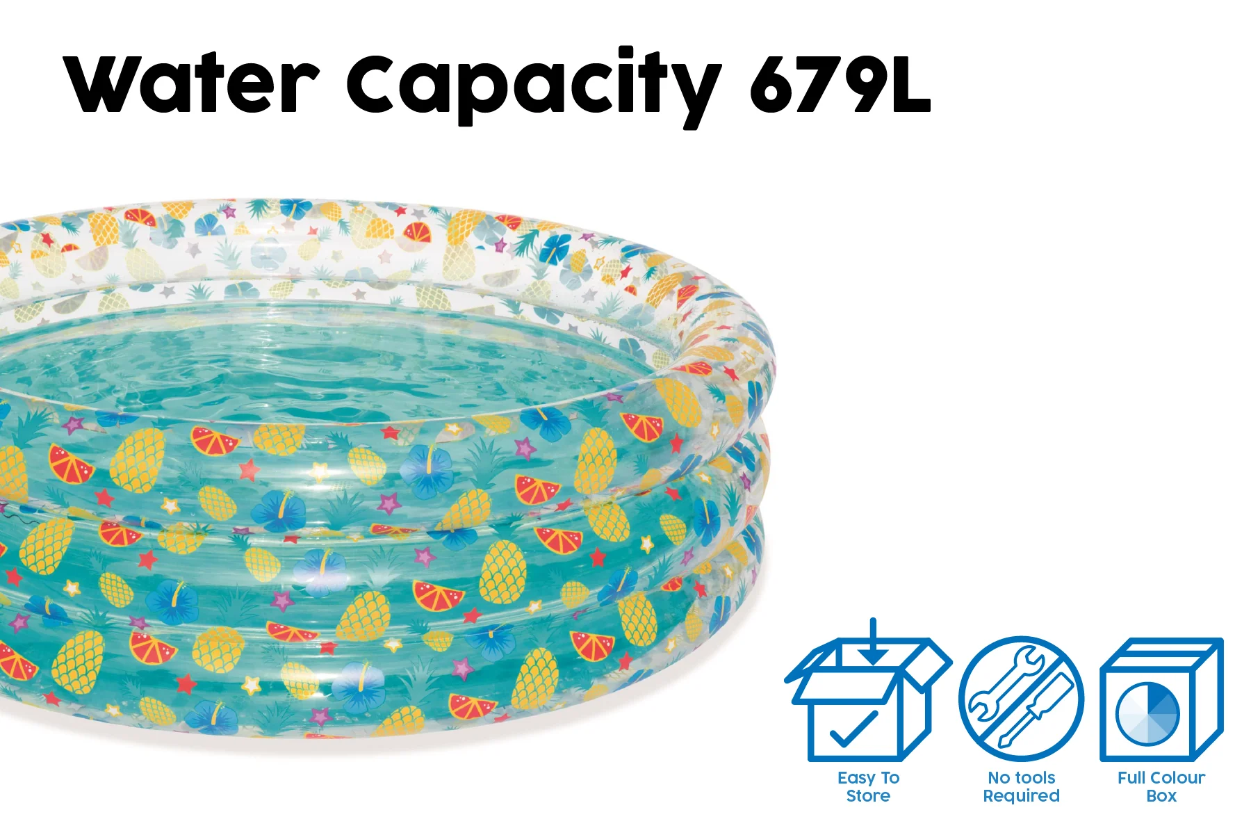 Tropical Themed Kids Inflatable Paddling Pool - Image 6