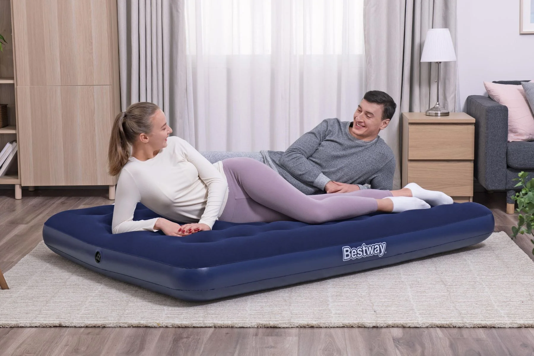 Double Flocked Airbed Inflatable Air Mattress - Image 5