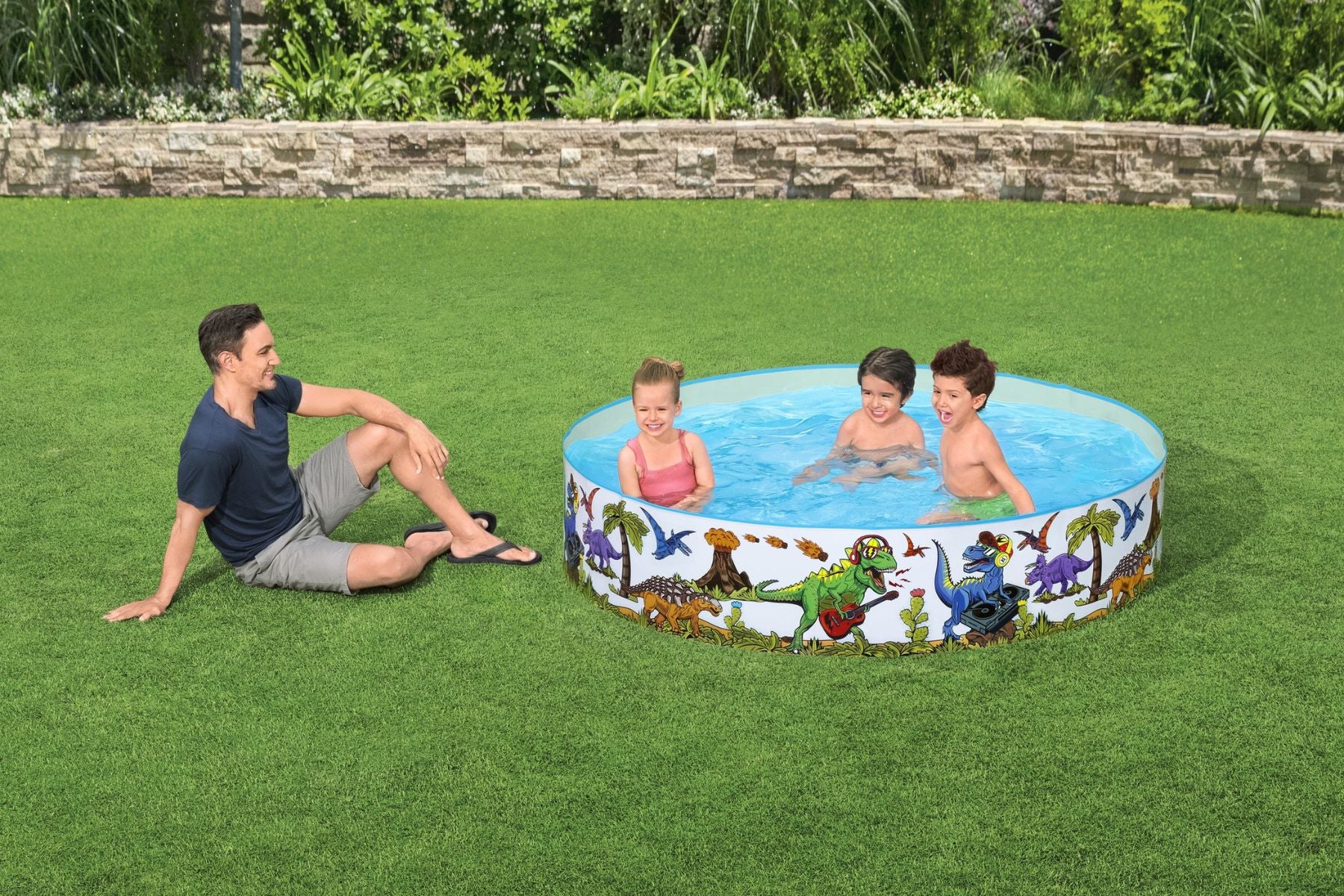 Dinosaur Themed Kids Inflatable Paddling Pool - Image 2
