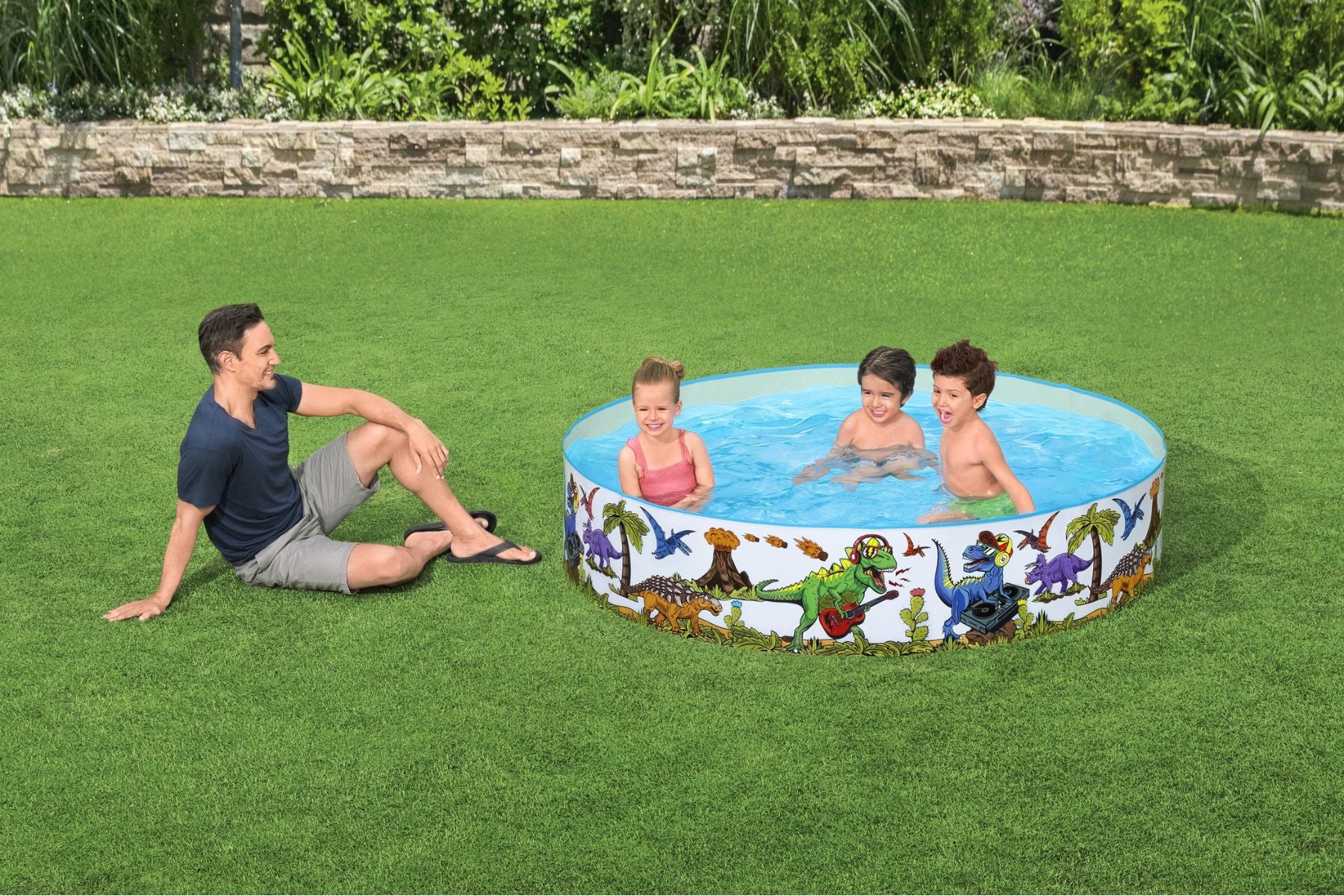 Dinosaur Themed Kids Inflatable Paddling Pool - Image 4