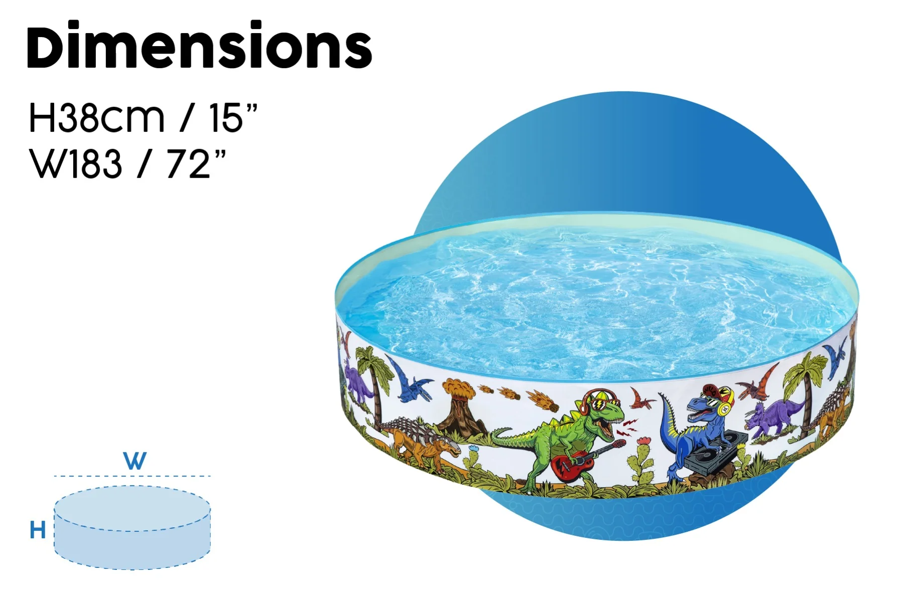 Dinosaur Themed Kids Inflatable Paddling Pool - Image 8