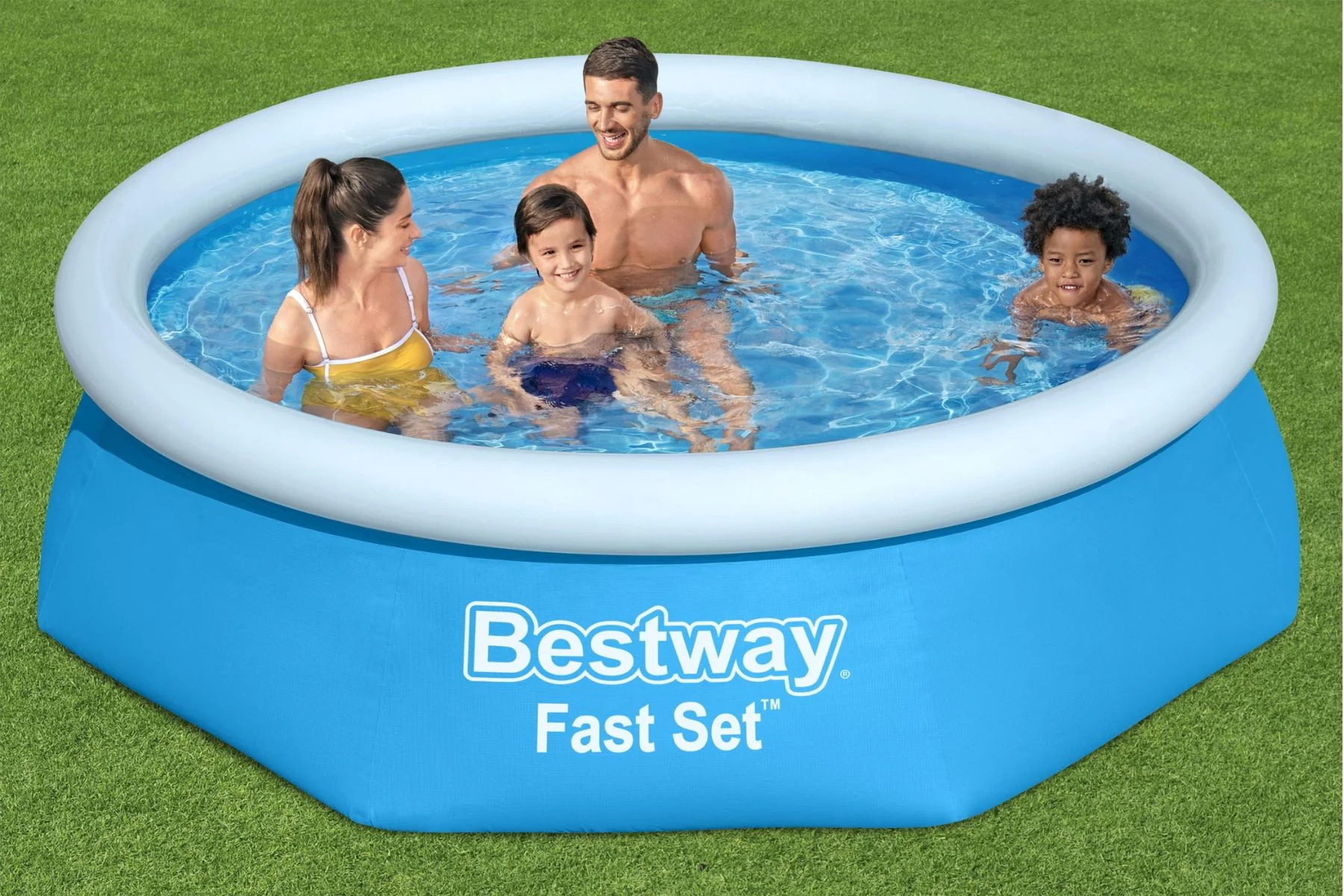 8ft x 24inch Blue Round Fast Set Inflatable Above Ground Pool - Image 4
