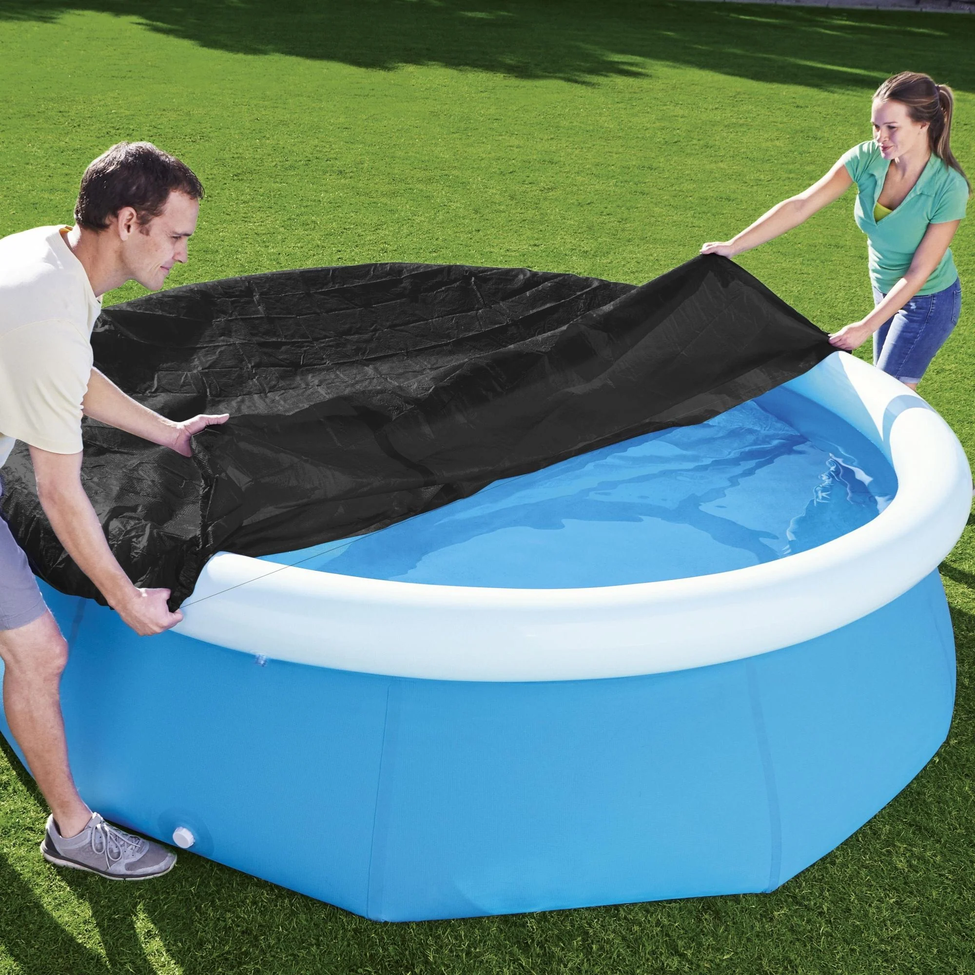 8ft Pool Cover for Inflatable Fast Set Pools - Image 2