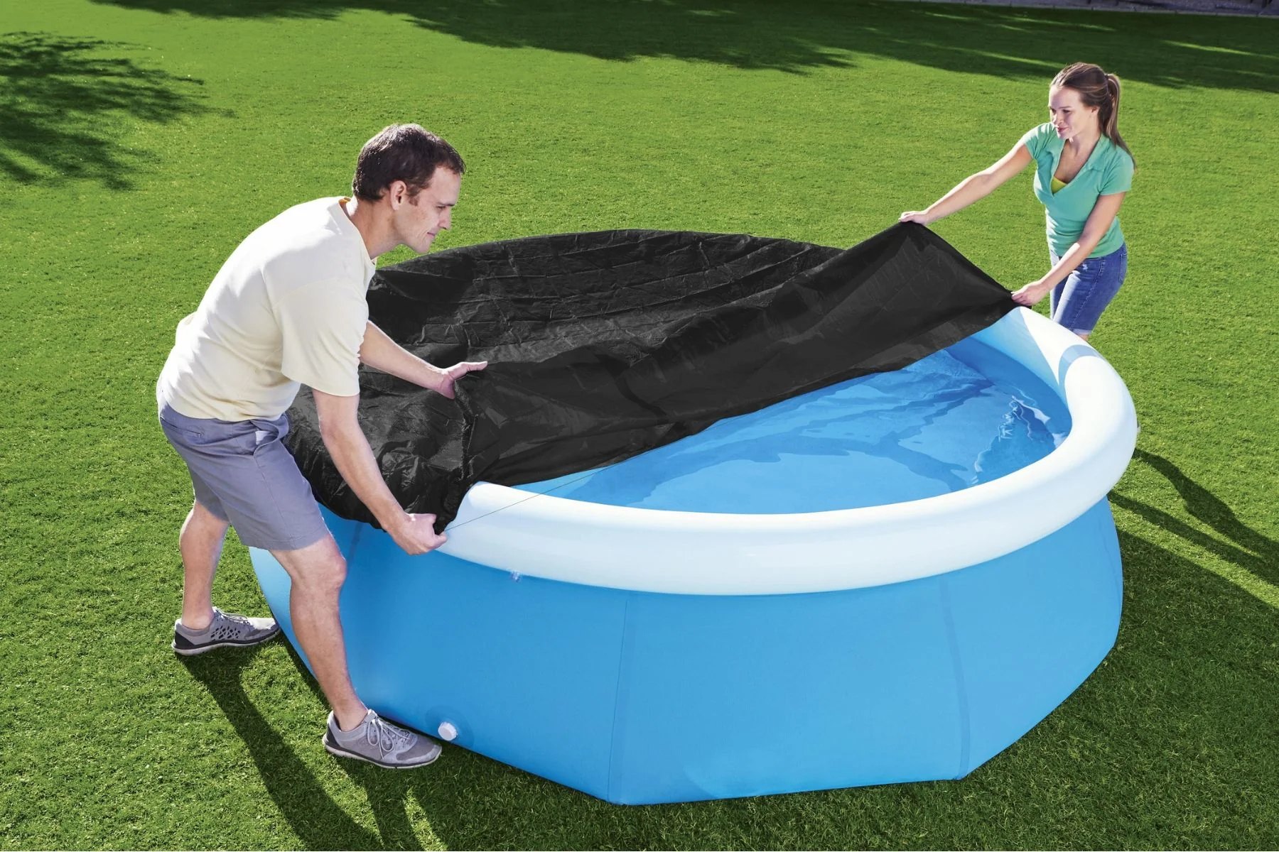 8ft Pool Cover for Inflatable Fast Set Pools - Image 4