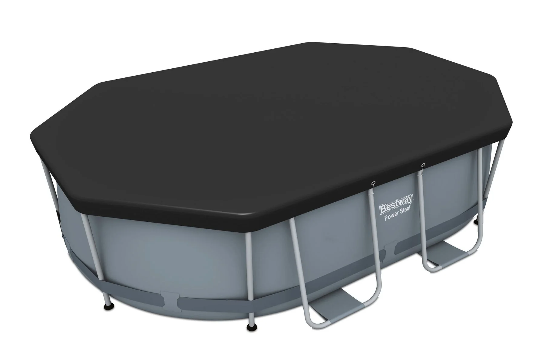 9ft 10inch Oval Pool Cover for Power Steel Above Ground Pools - Image 2