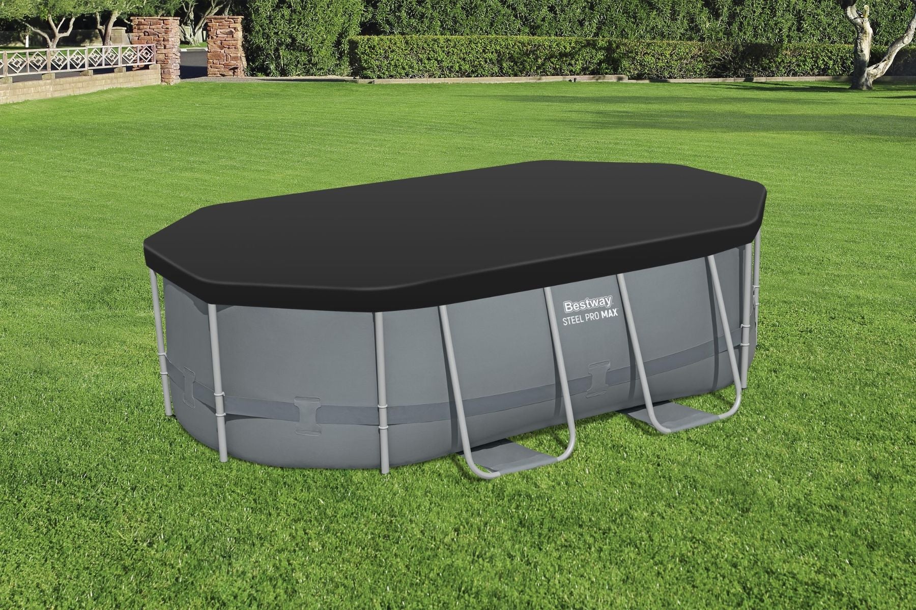 9ft 10inch Oval Pool Cover for Power Steel Above Ground Pools - Image 3