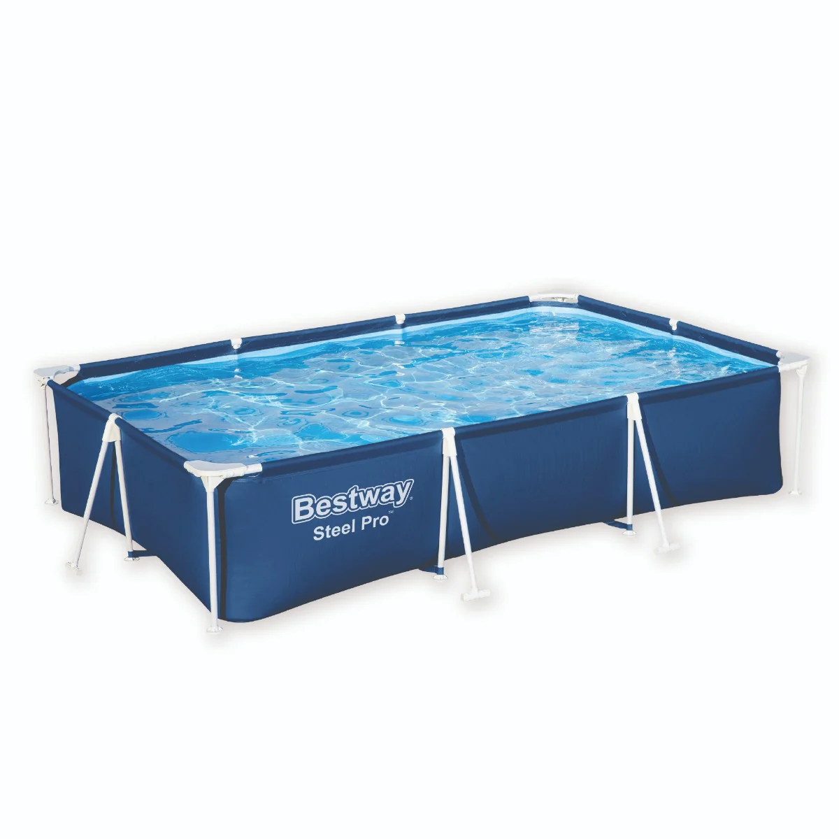 9ft x 6.7ft x 26in Navy Blue Rectangle Steel Pro Above Ground Pool