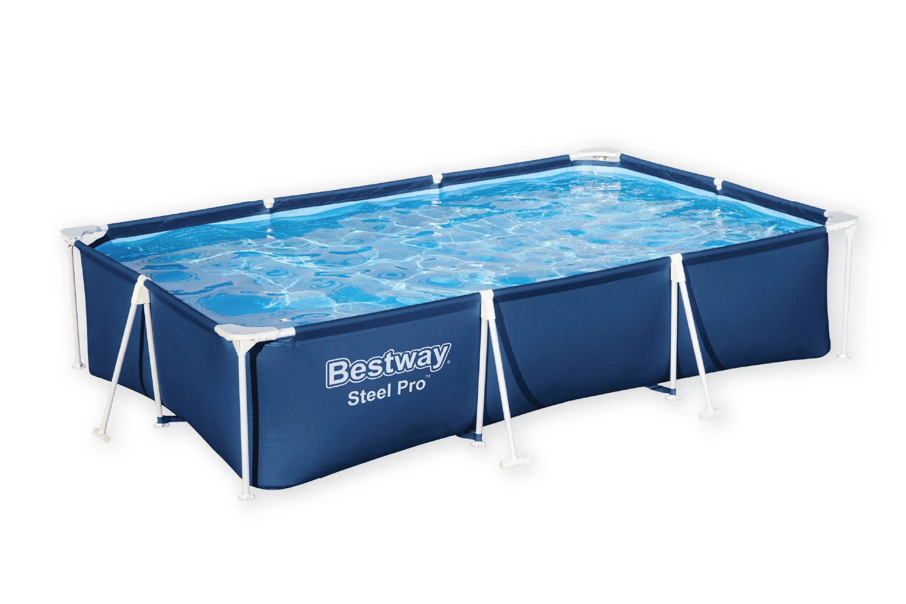 9ft x 6.7ft x 26in Navy Blue Rectangle Steel Pro Above Ground Pool - Image 3