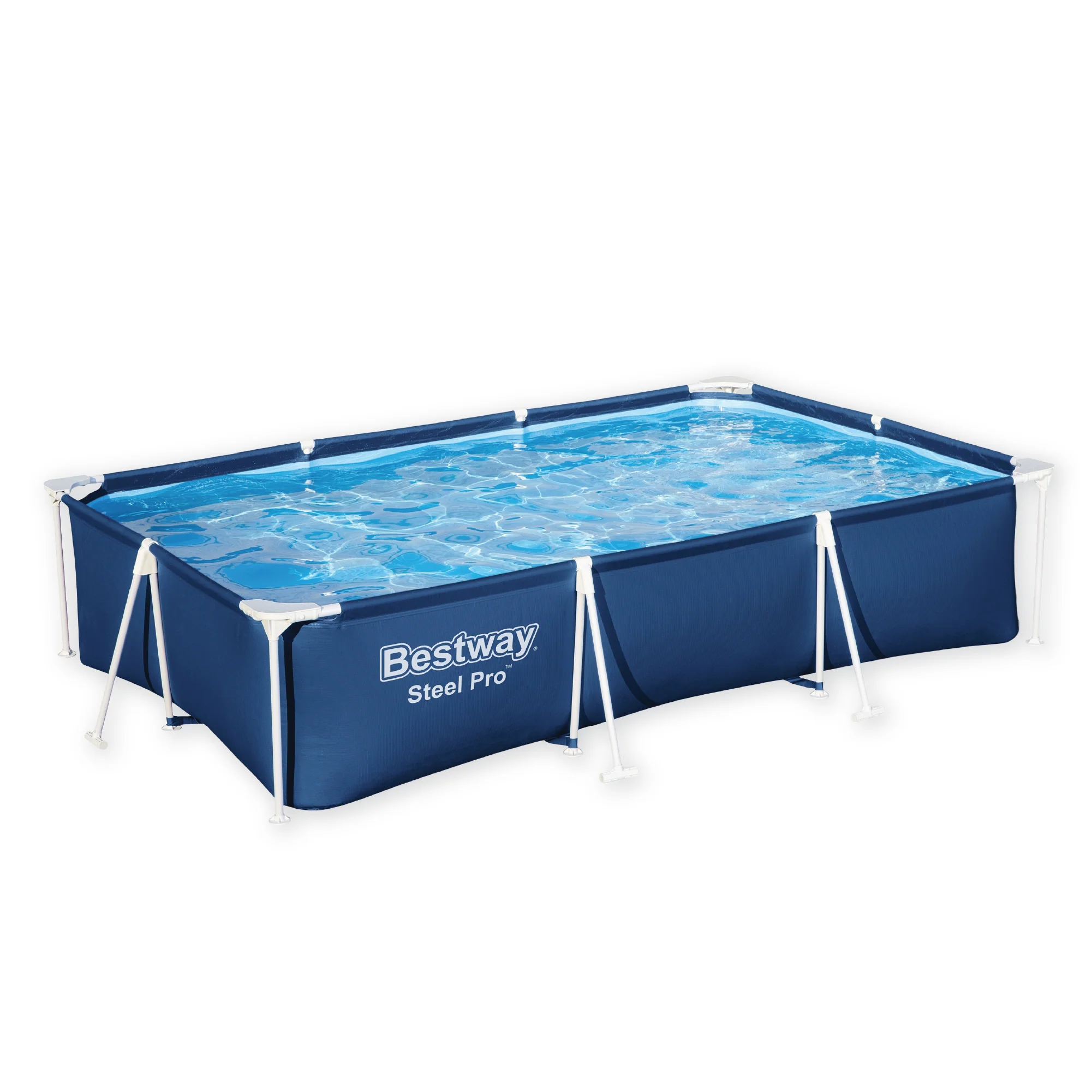 9.10ft x 26in Navy Blue Rectangle Steel Pro Above Ground Pool - Outlet - Image 3