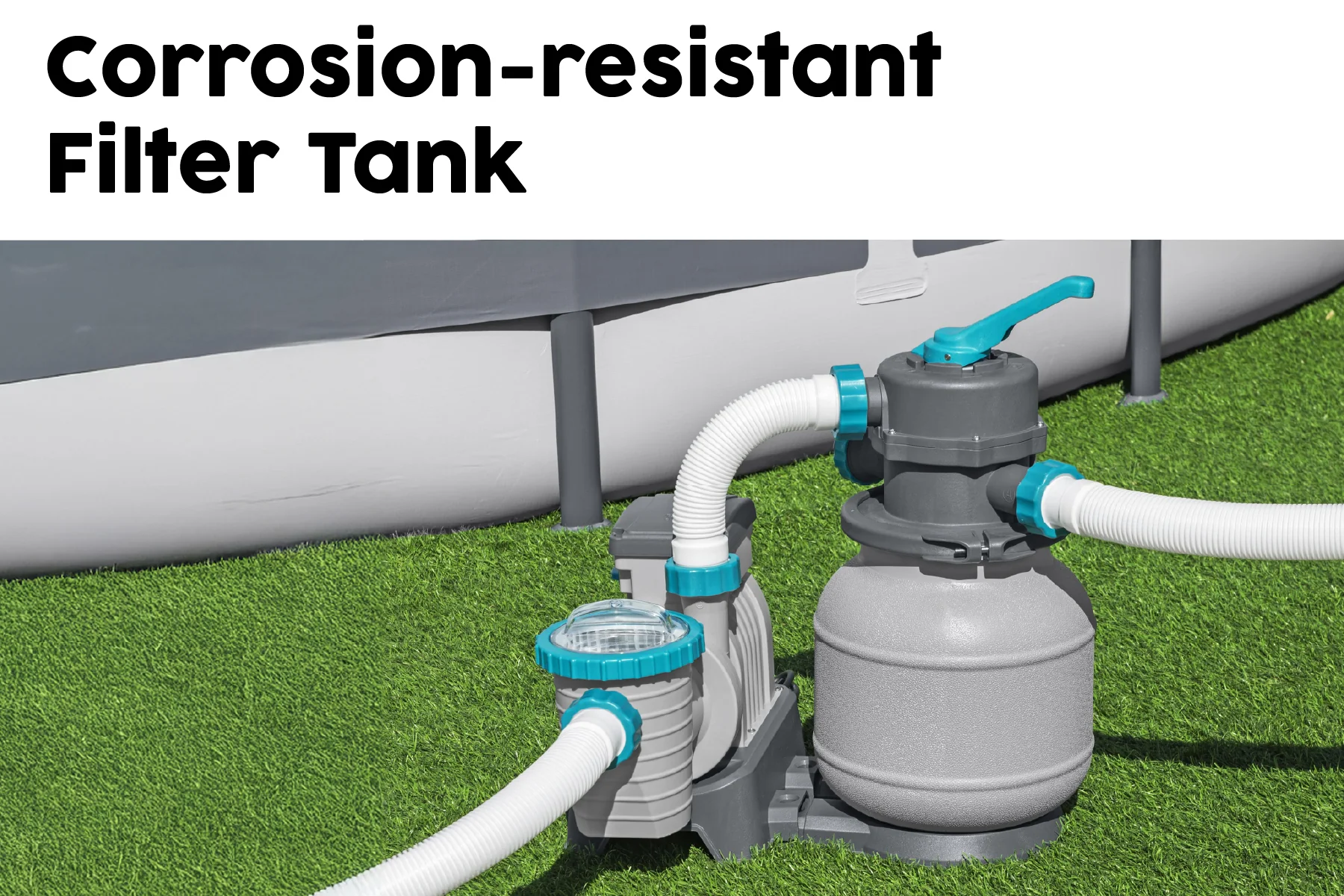1500gal Pool Sand Filter for Above Ground Pools - Grey - Image 7