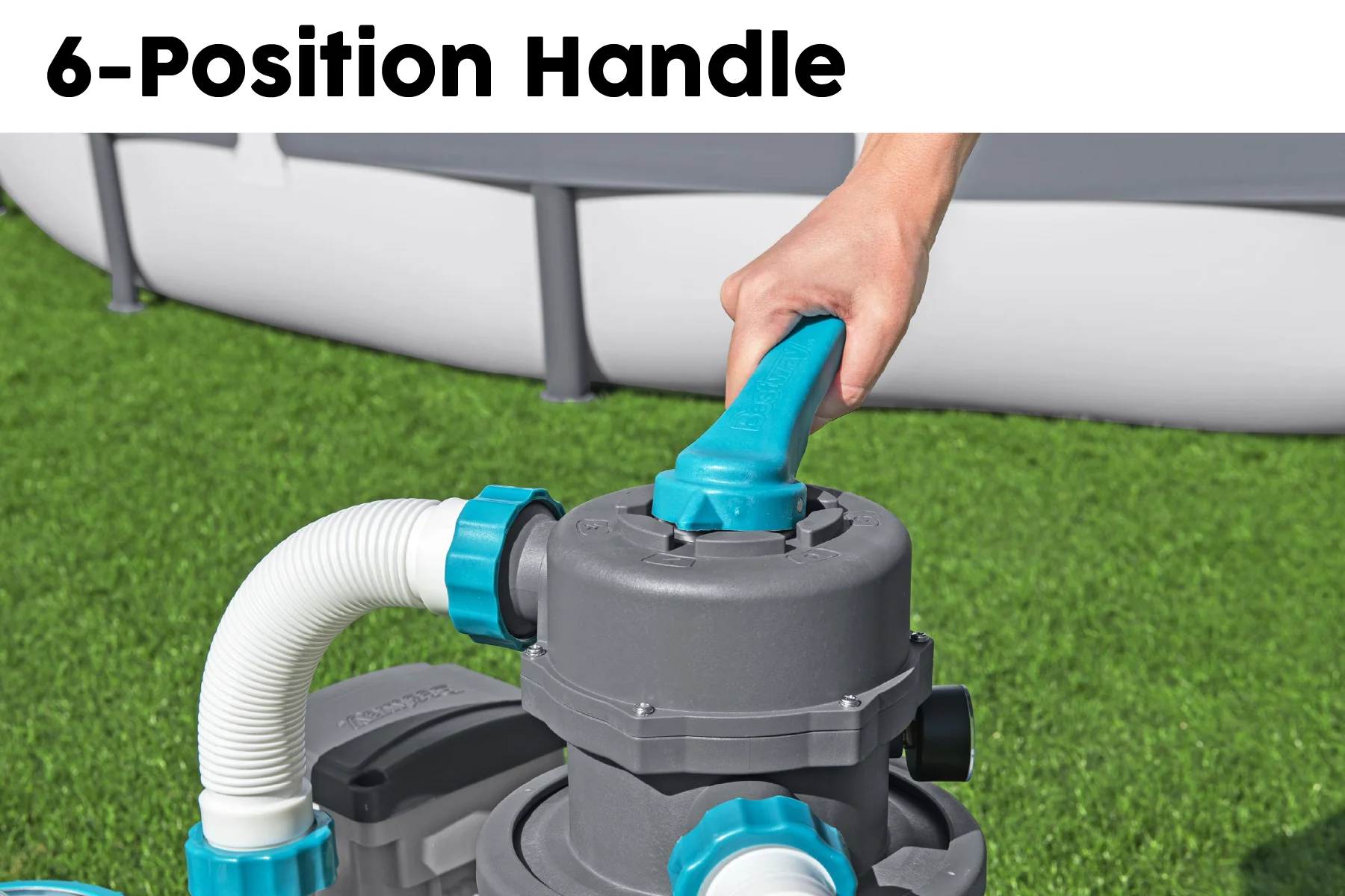 1500gal Pool Sand Filter for Above Ground Pools - Grey - Image 6