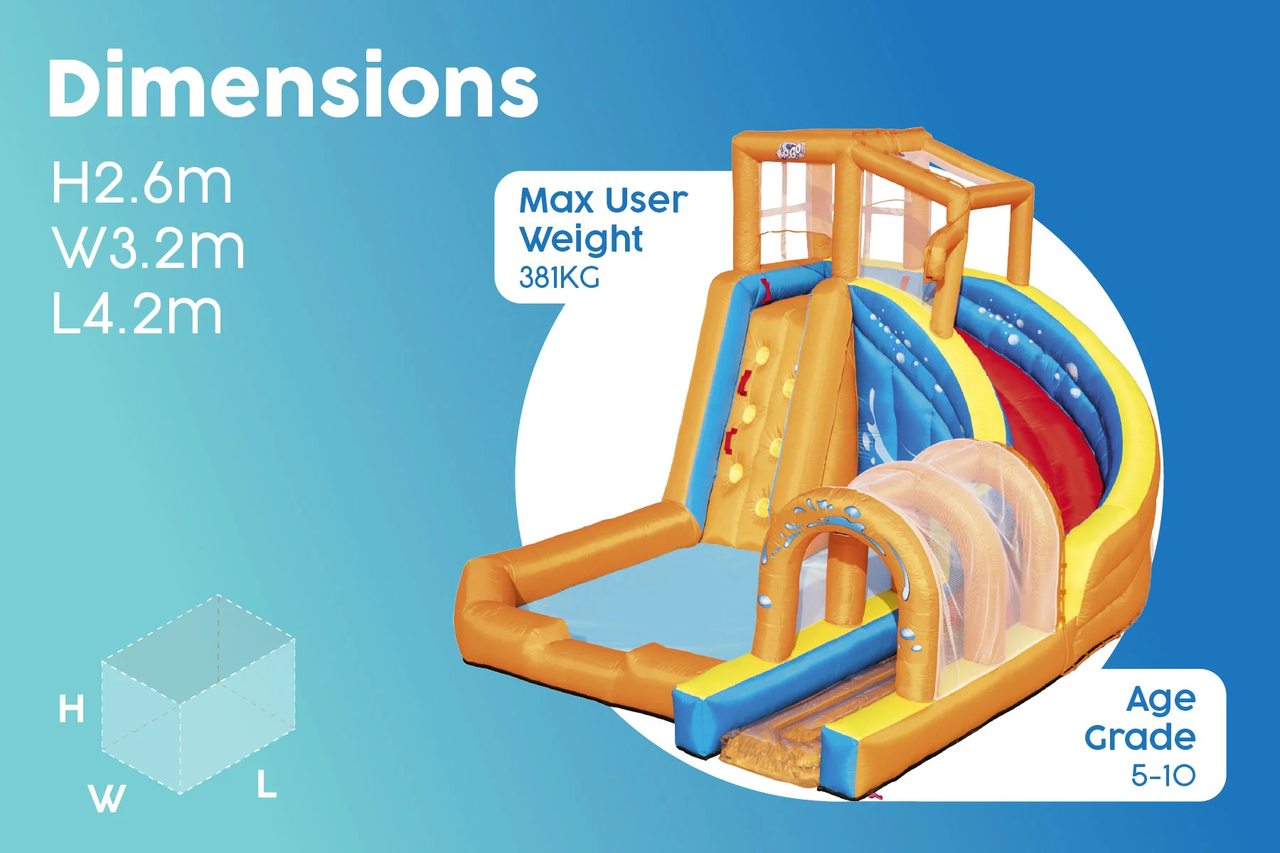 H2OGO! Inflatable Hurricane Water Park Bouncy Castle - Image 9