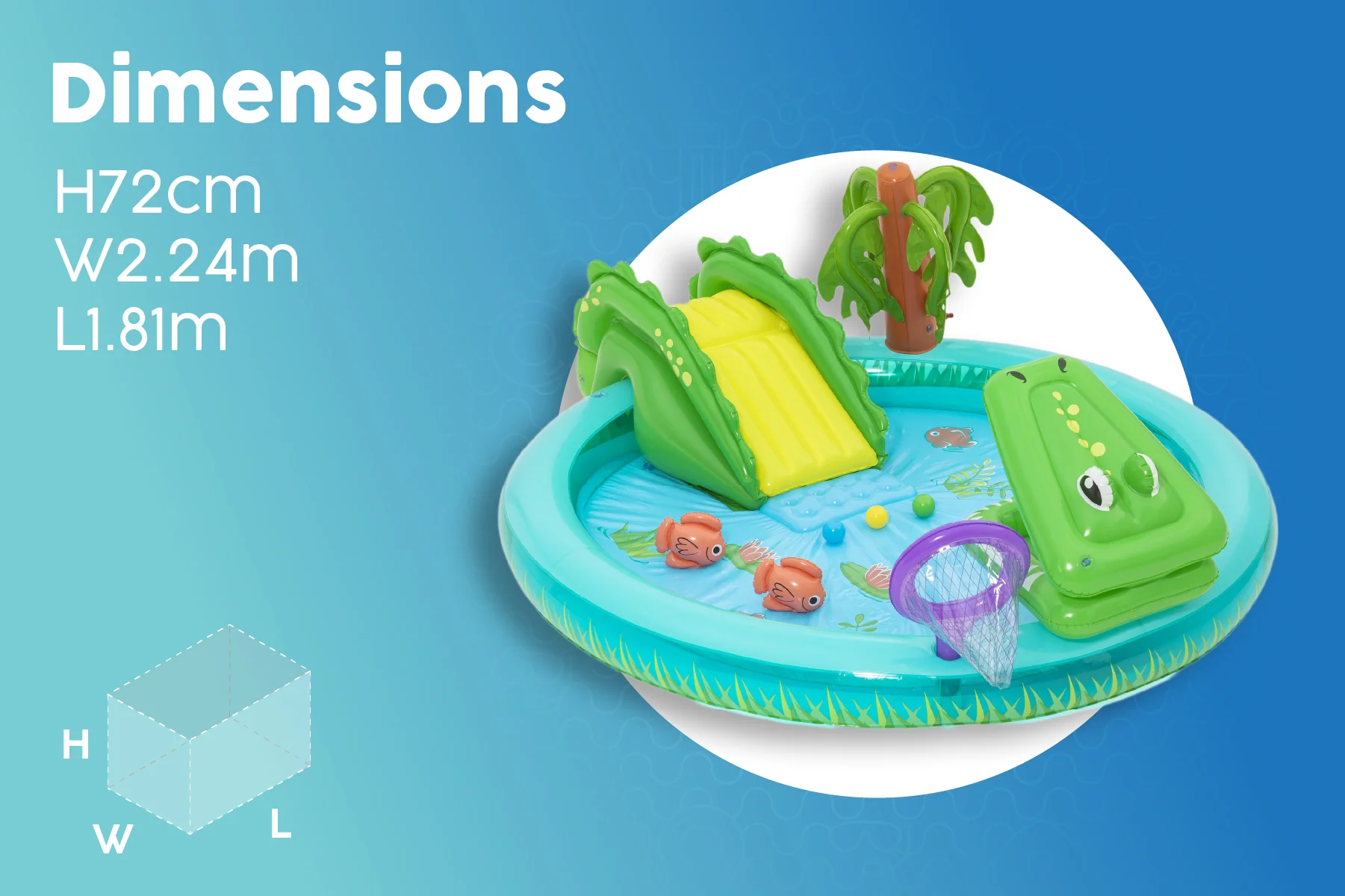 Crocodile Cove Inflatable Paddling Pool with Play Centre - Image 10
