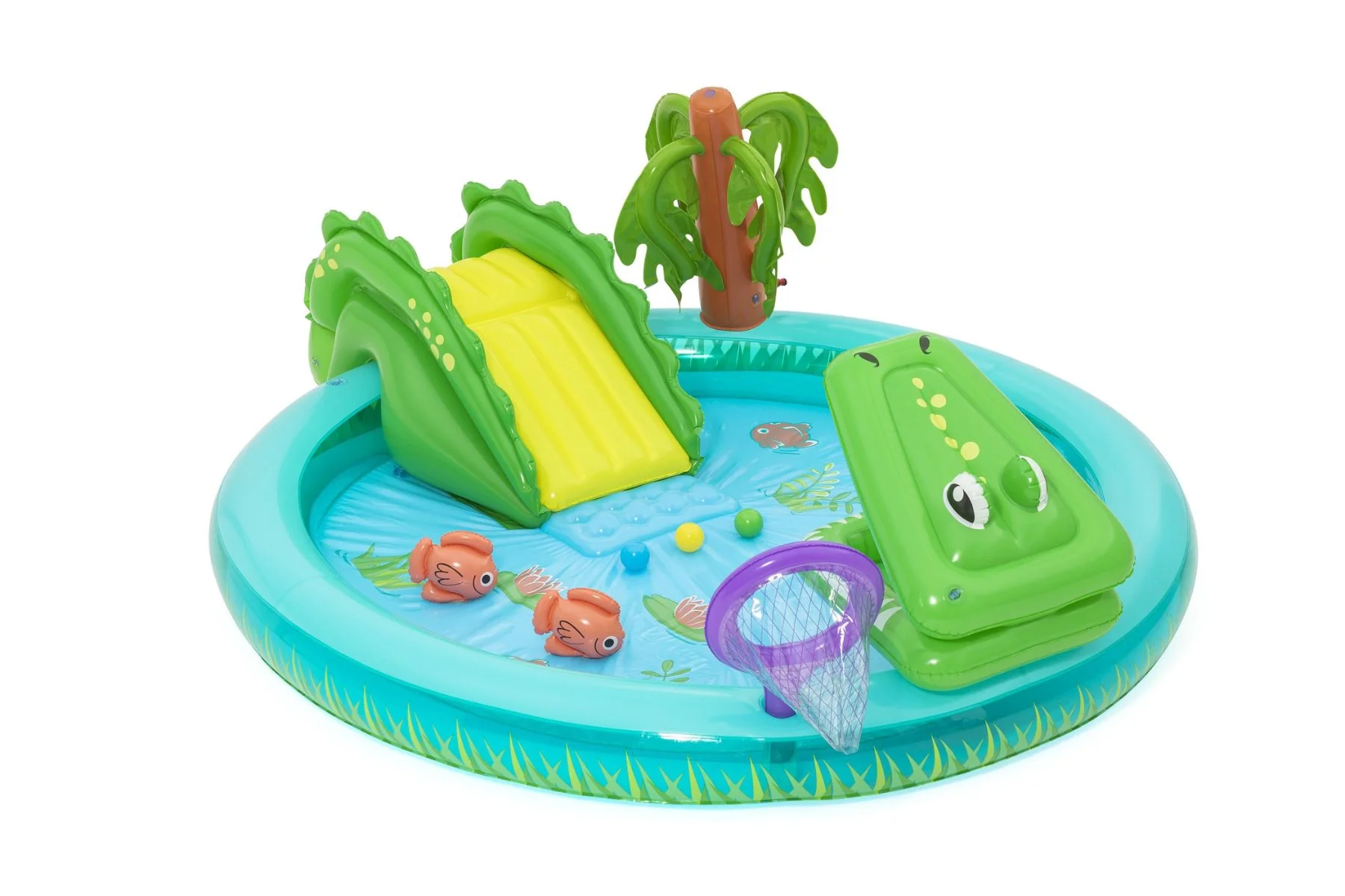 Crocodile Cove Inflatable Paddling Pool with Play Centre - Image 3