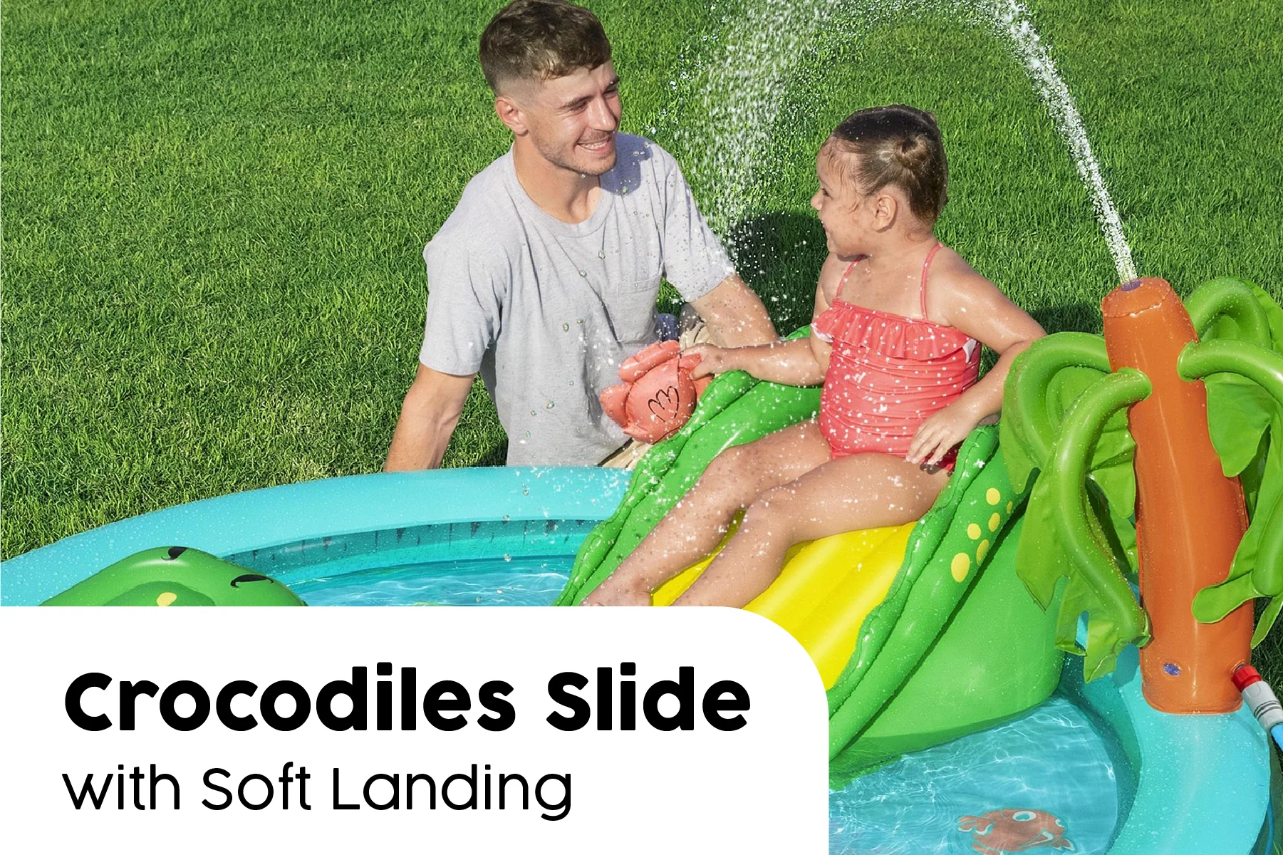 Crocodile Cove Inflatable Paddling Pool with Play Centre - Image 5