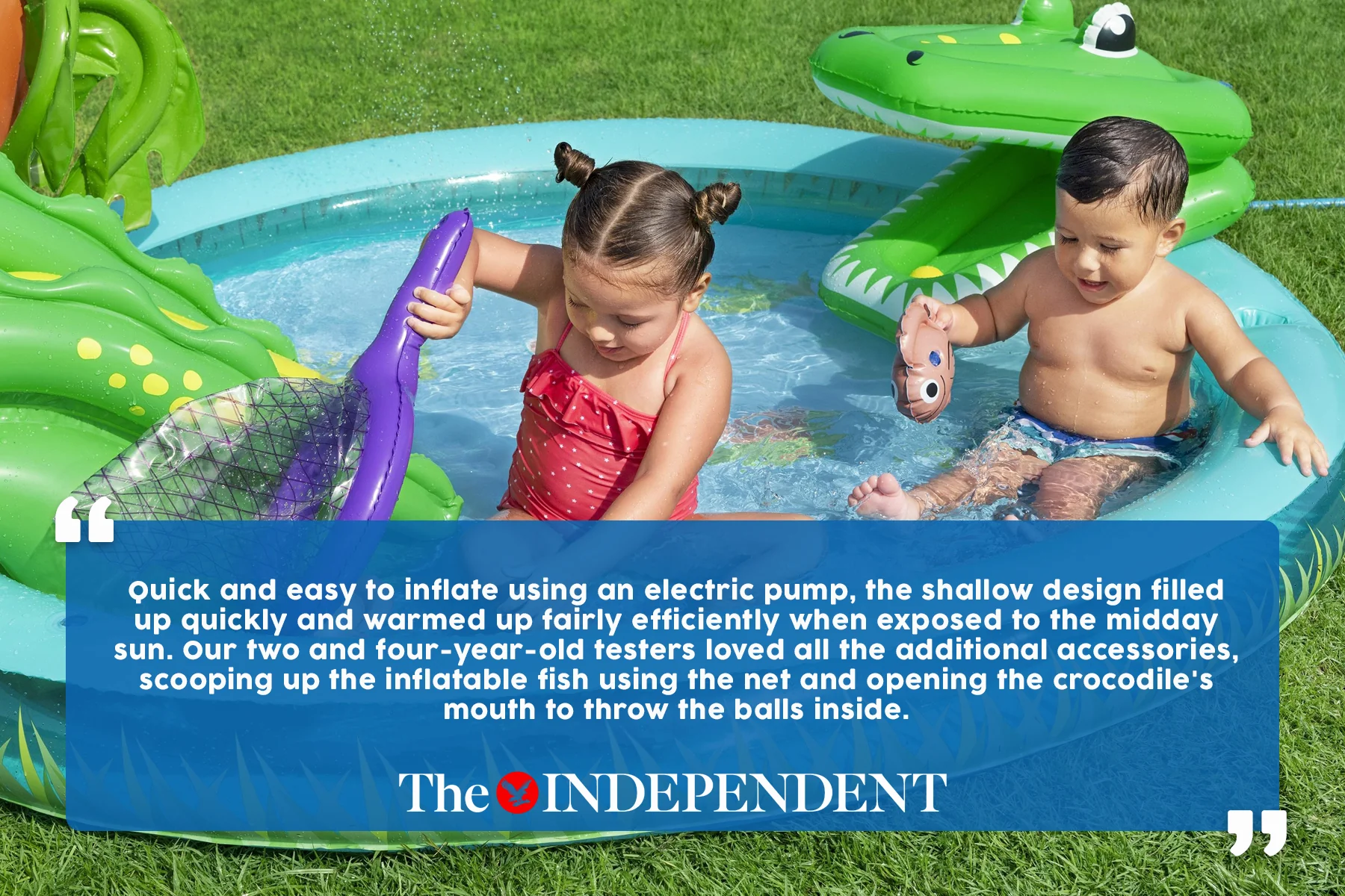 Crocodile Cove Inflatable Paddling Pool with Play Centre - Image 6