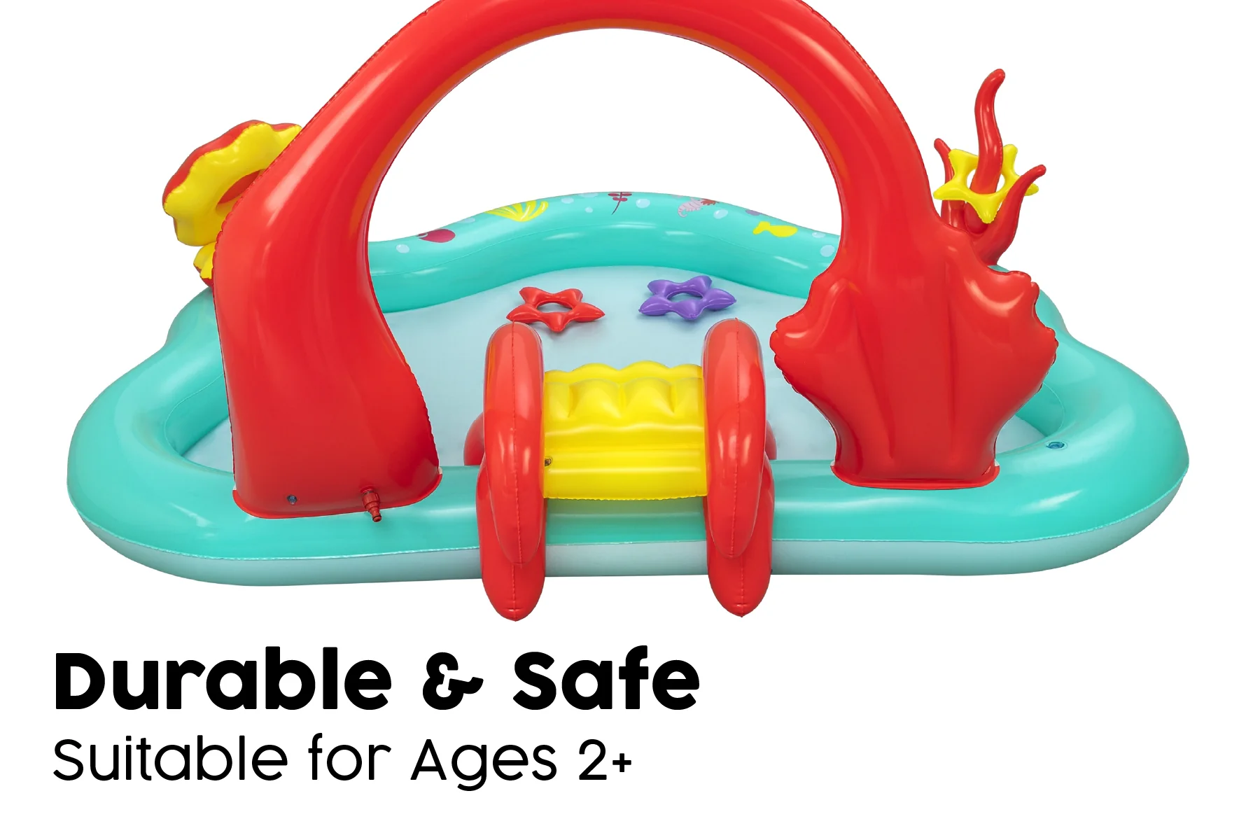 Little Mermaid Kids Inflatable Paddling Pool with Play Centre - Image 8