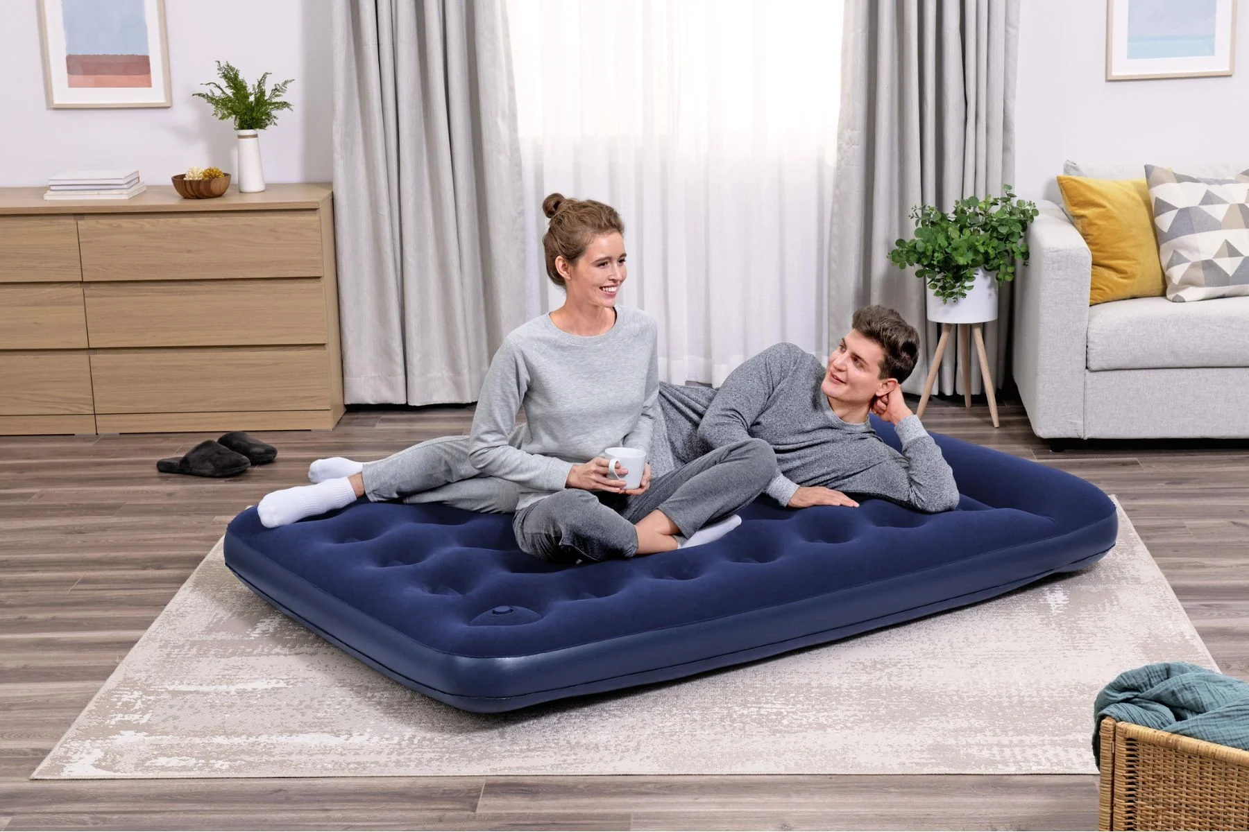 Double Flocked Airbed Inflatable Air Mattress - Image 5
