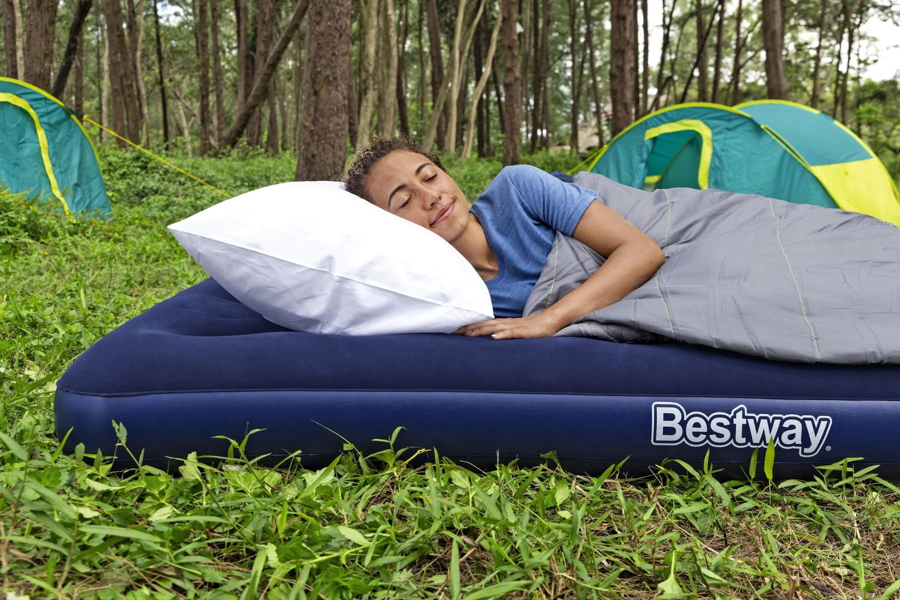 Double Flocked Airbed with Electric Air Pump - Image 6