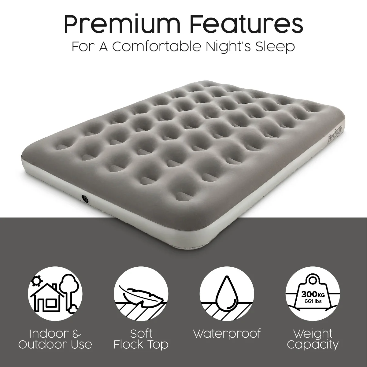 Double Flocked Airbed with Cordless Electric Battery Pump - Image 8