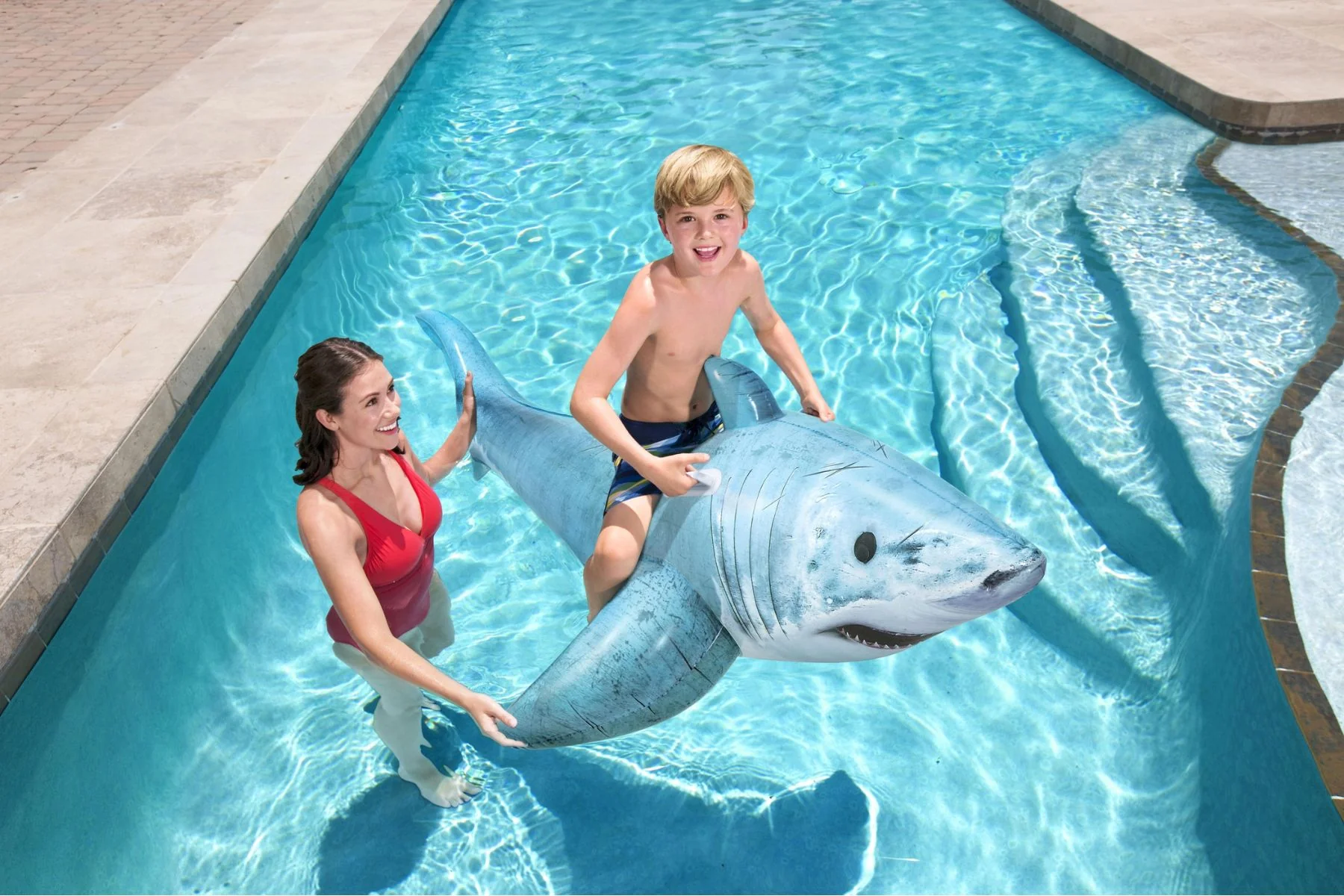 Inflatable Realistic Shark Pool Float - Image 4
