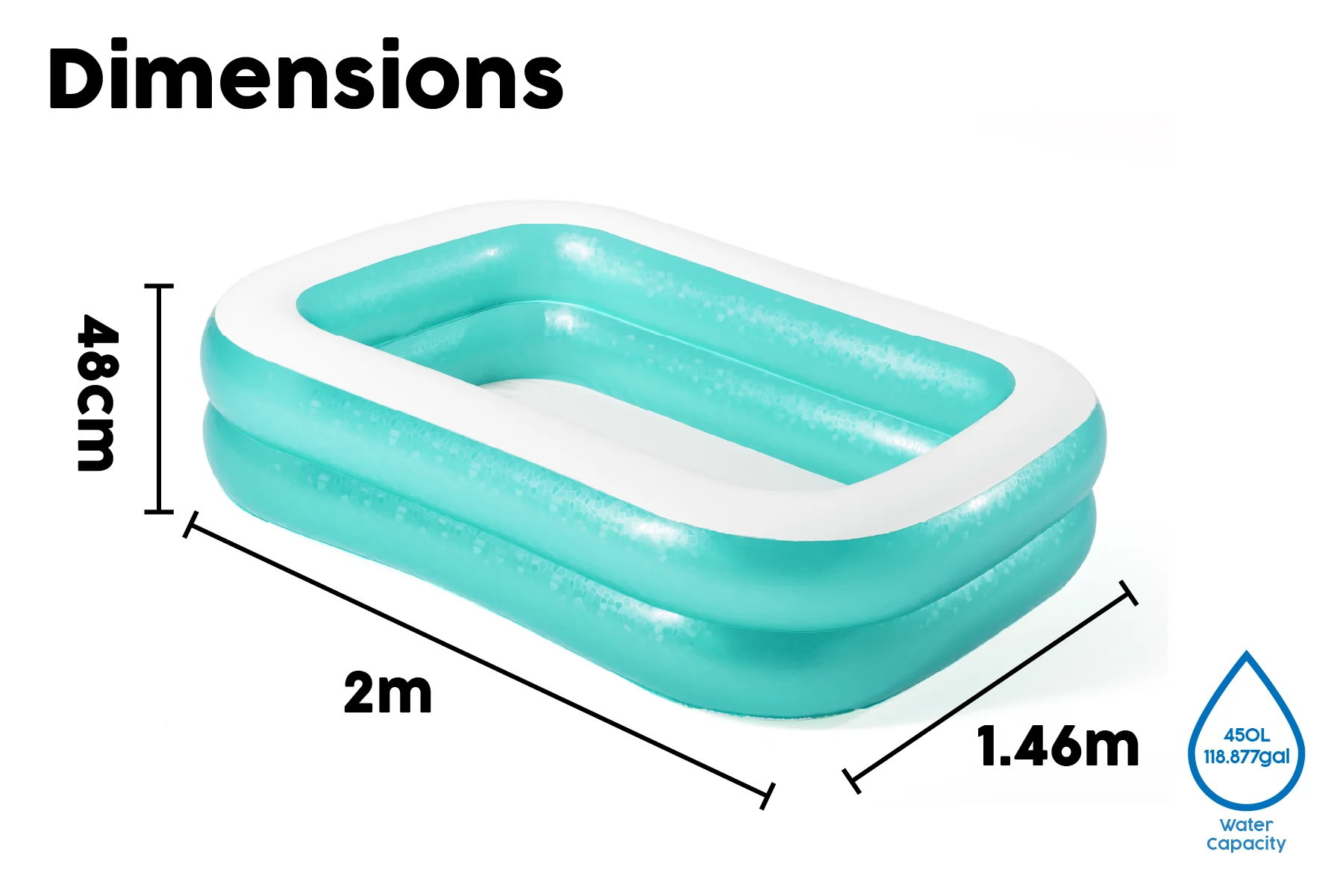 Family Rectangular Inflatable Swimming Pool - Image 9