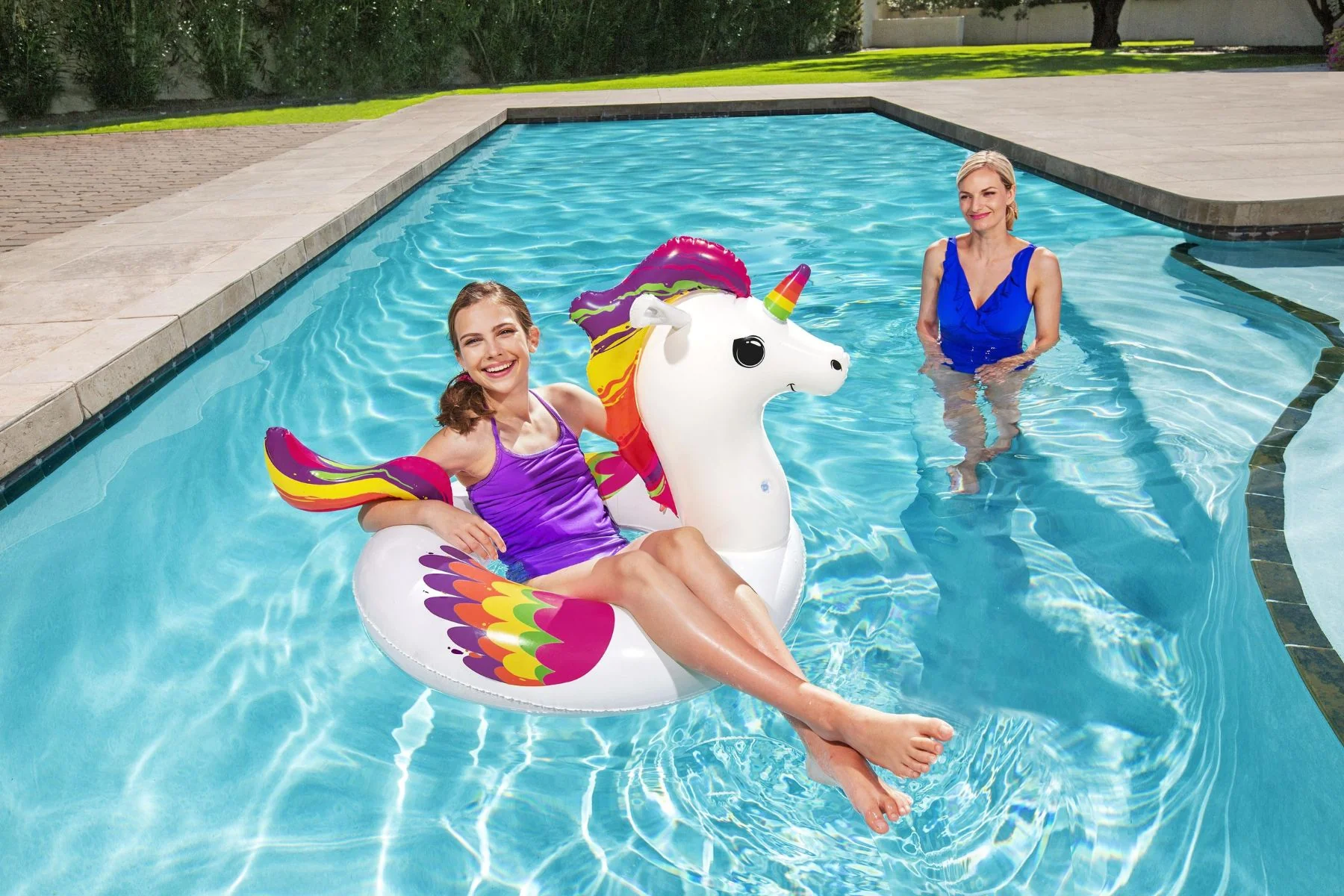Inflatable Unicorn Swim Ring Pool Float - Image 5