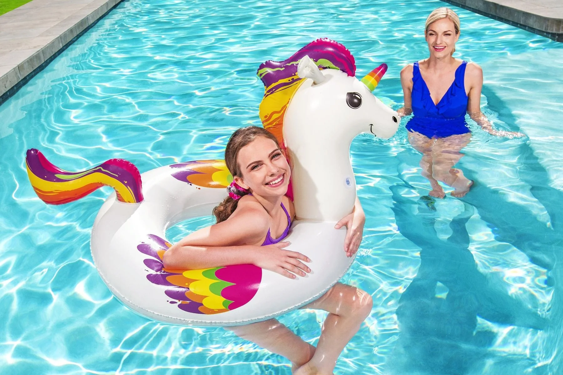 Inflatable Unicorn Swim Ring Pool Float - Image 6