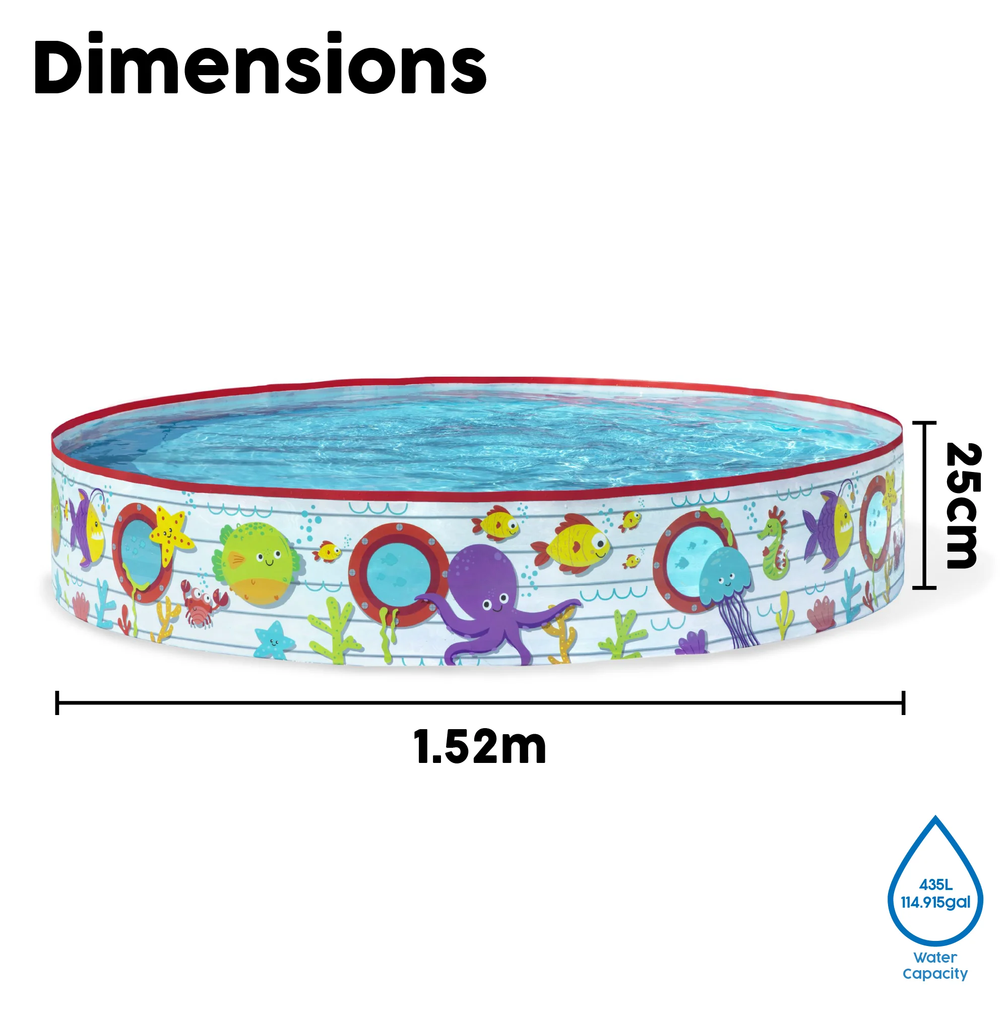 Coral Themed Kids Inflatable Paddling Pool - Image 10