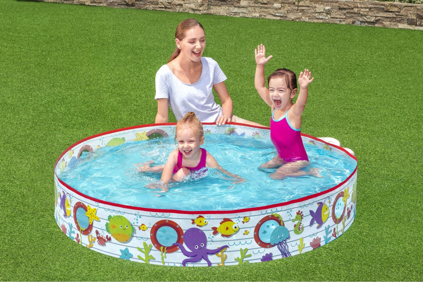 Coral Themed Kids Inflatable Paddling Pool - Image 4
