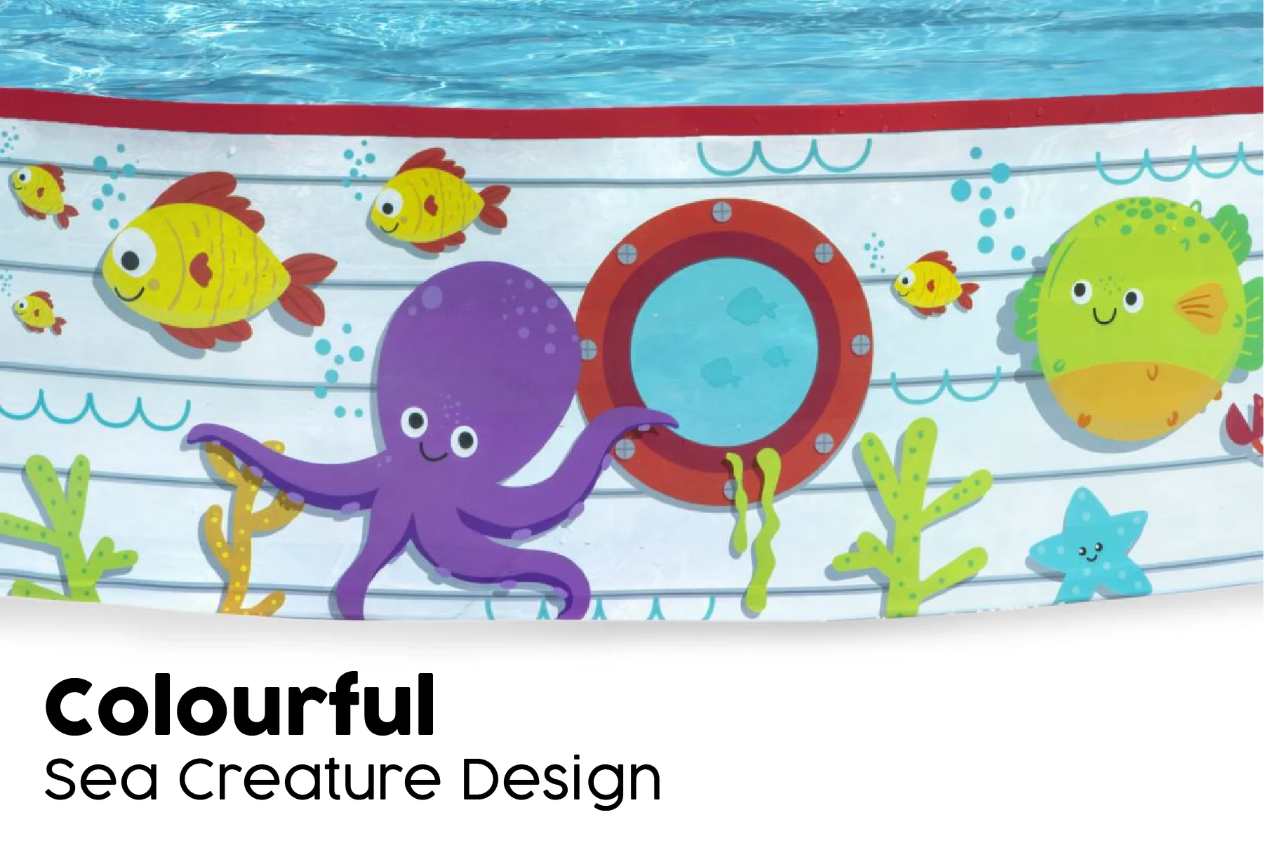 Coral Themed Kids Inflatable Paddling Pool - Image 8