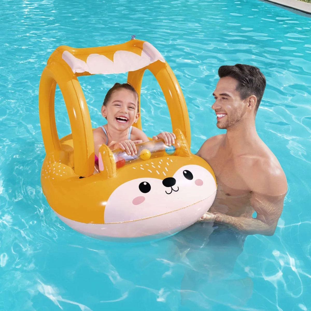 Inflatable Fox Shaded Baby Pool Float - Image 2