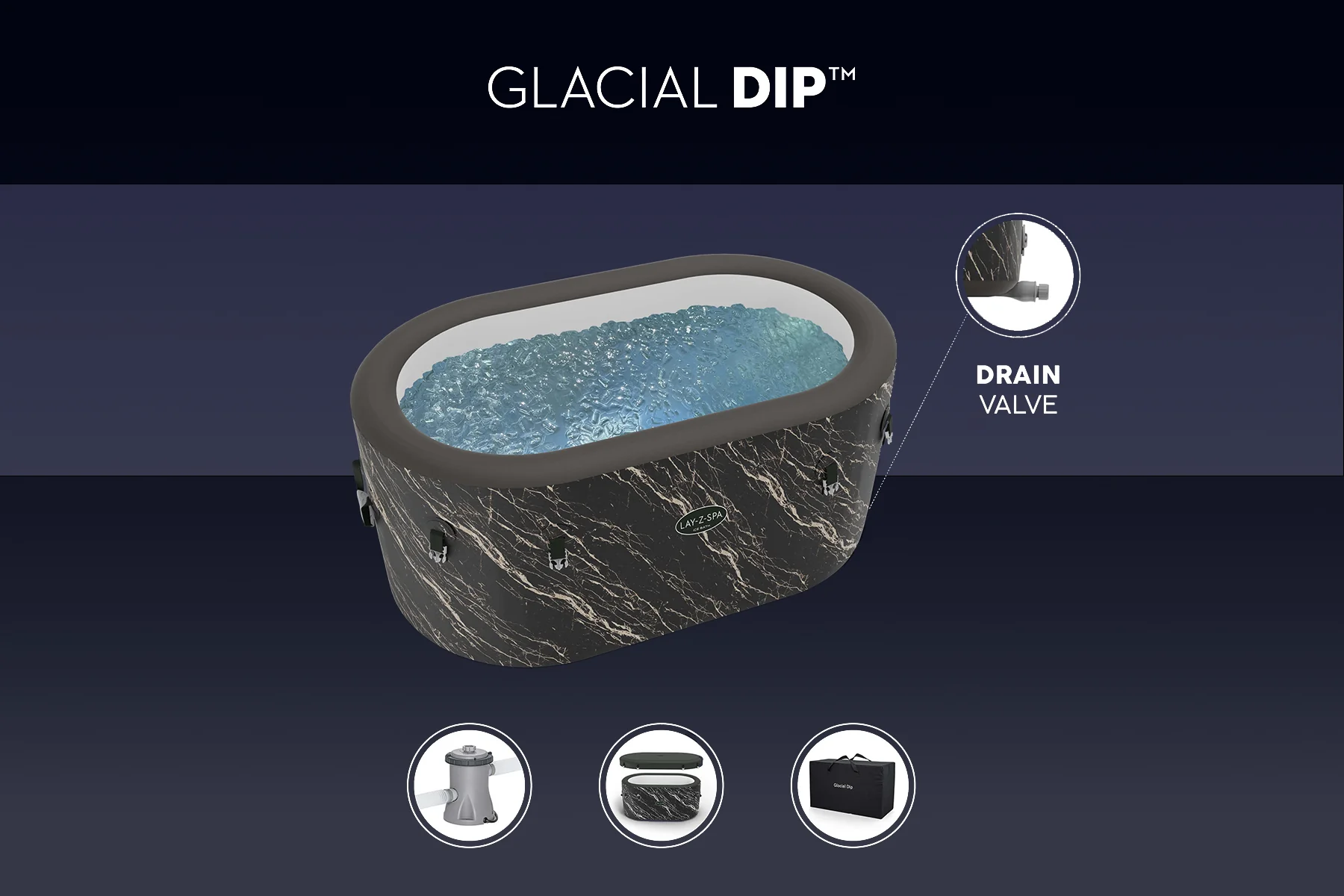 Glacial Dip™ Pro Ice Bath Cold Plunge Recovery Tub with Pump - Image 9