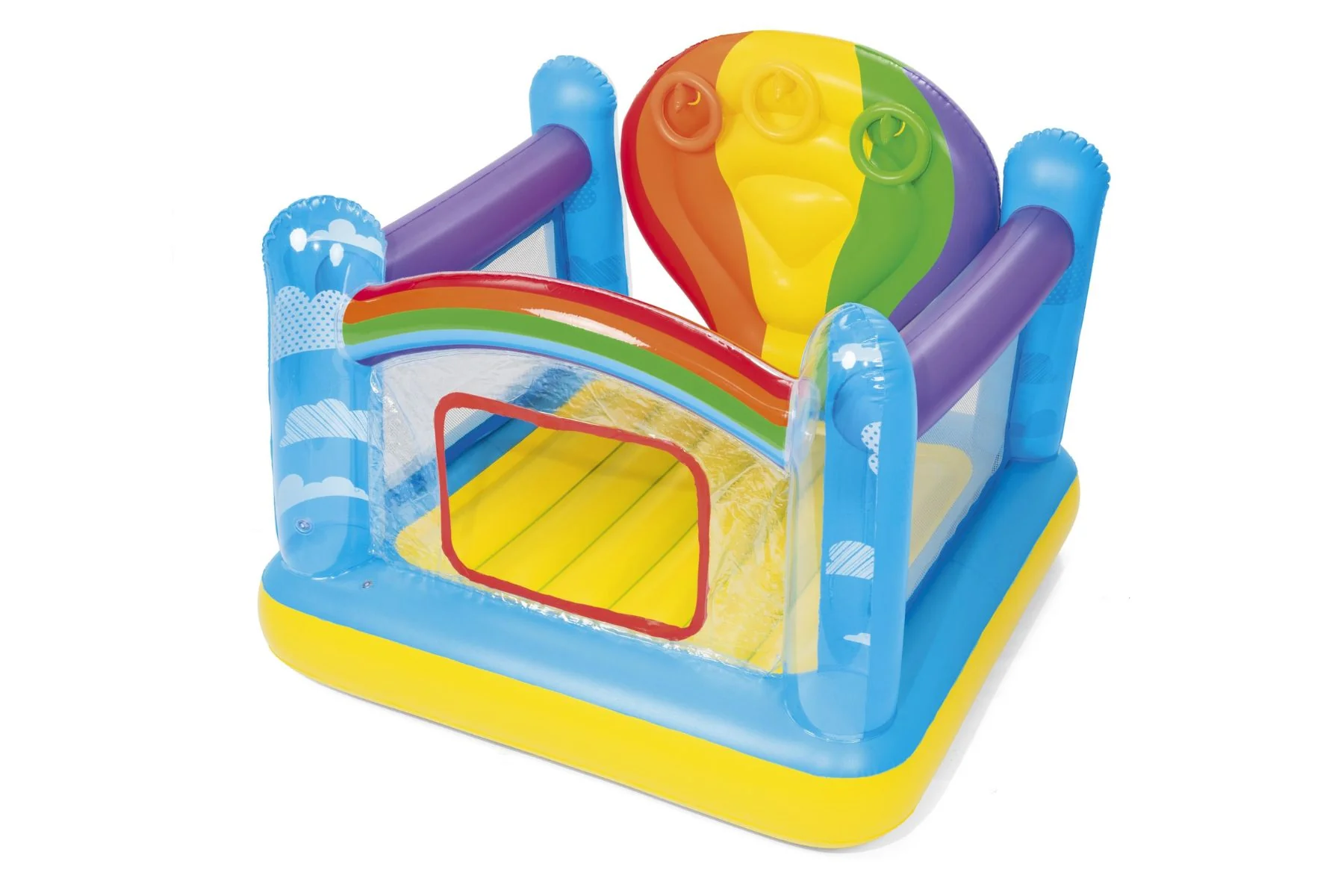 Kids Inflatable Hot Air Balloon Bouncy Castle, with Ring Toss Game - Image 3