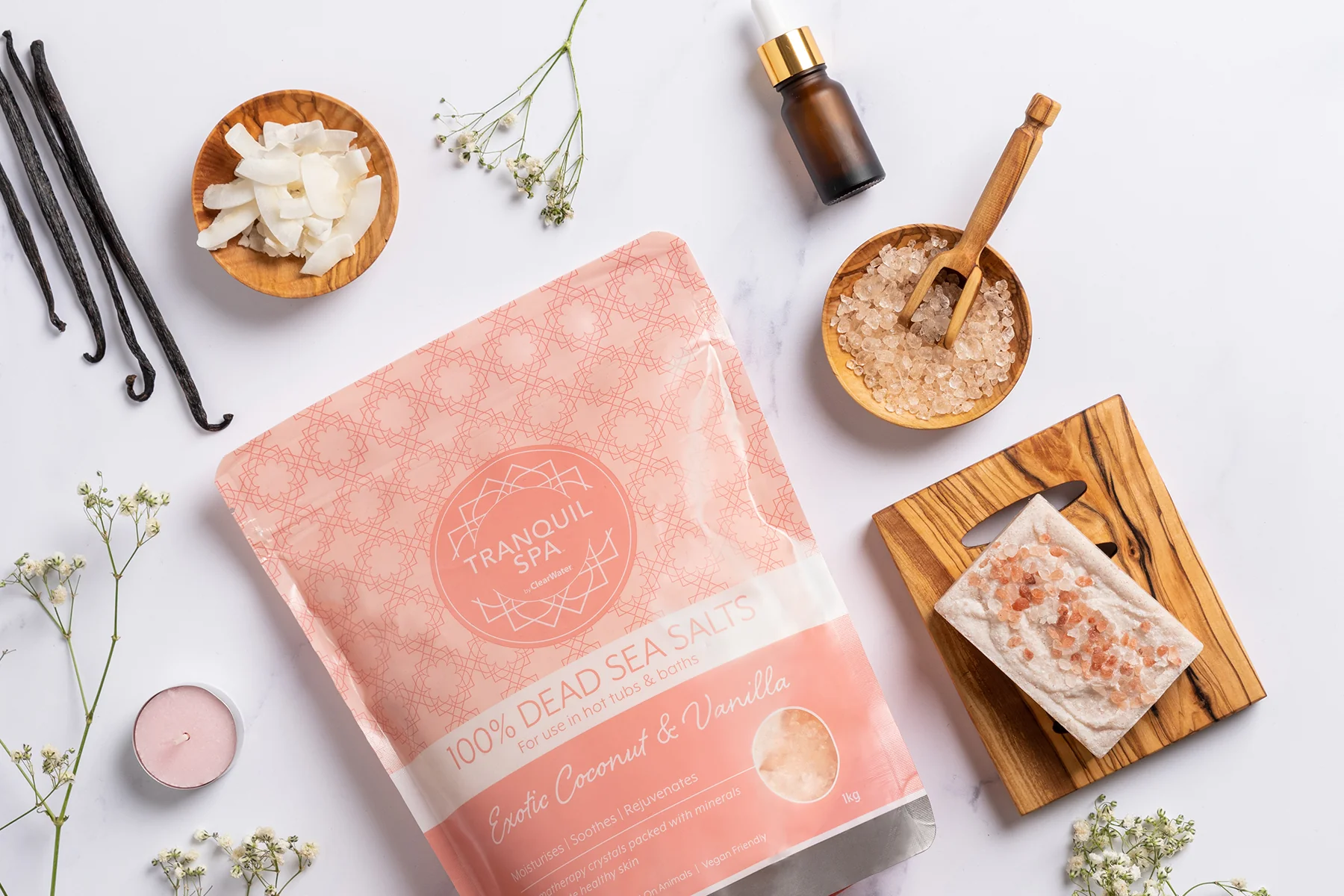 Tranquil Spa Dead Sea Salts - Coconut & Vanilla - Image 2
