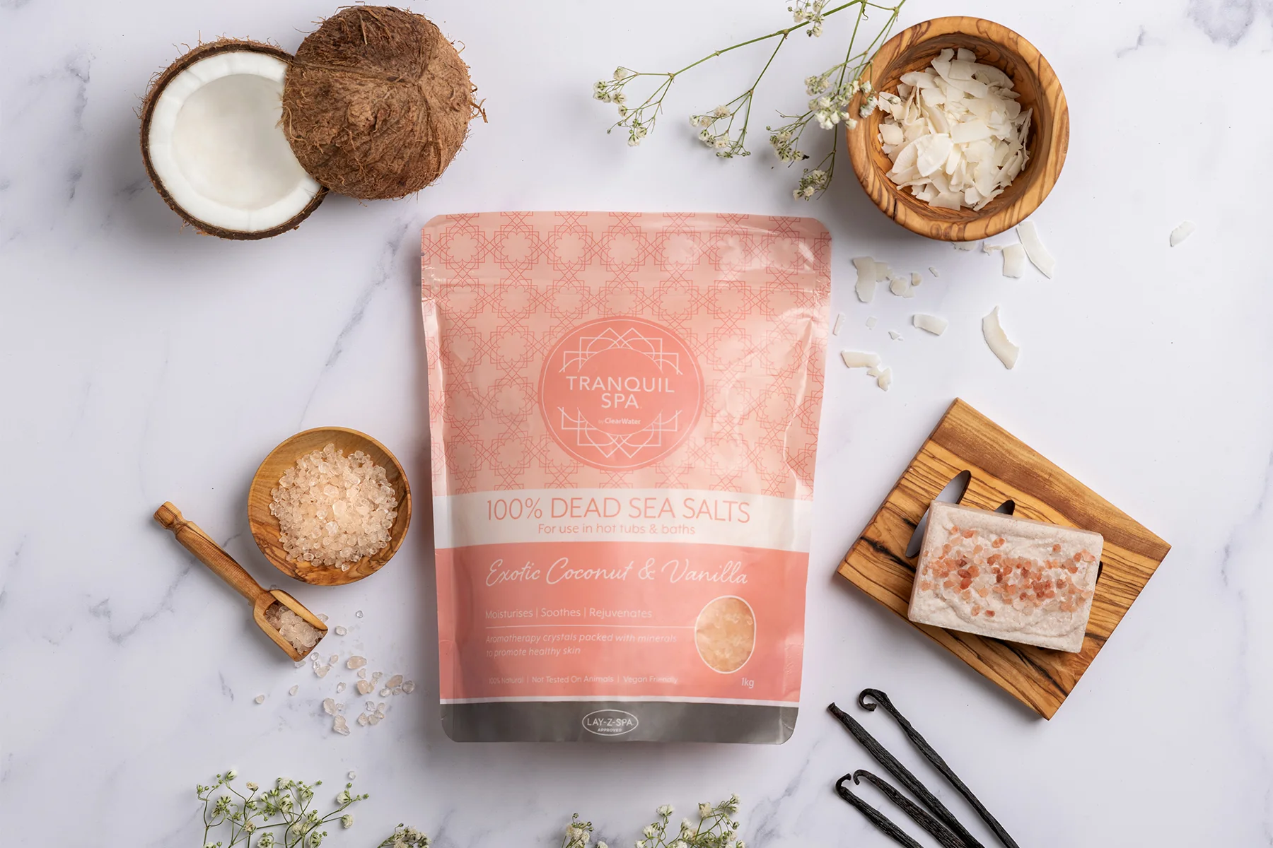 Tranquil Spa Dead Sea Salts - Coconut & Vanilla - Image 3
