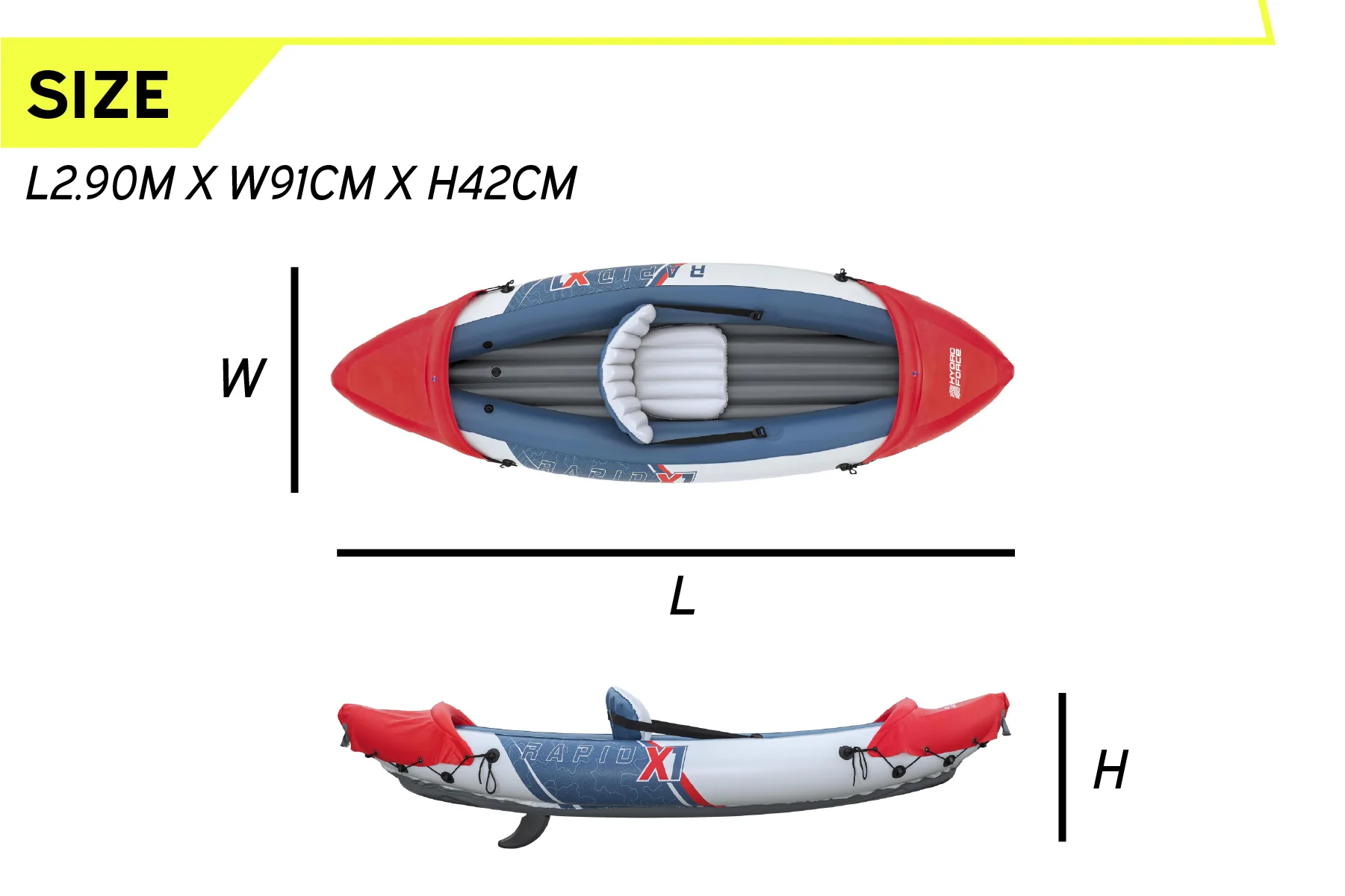 Hydro-Force 1 Person Inflatable Kayak – Rapid - Image 10