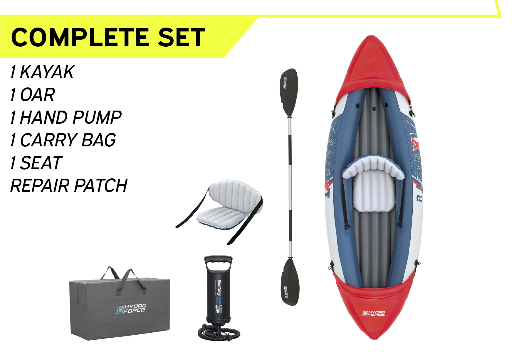 Hydro-Force 1 Person Inflatable Kayak – Rapid - Image 9