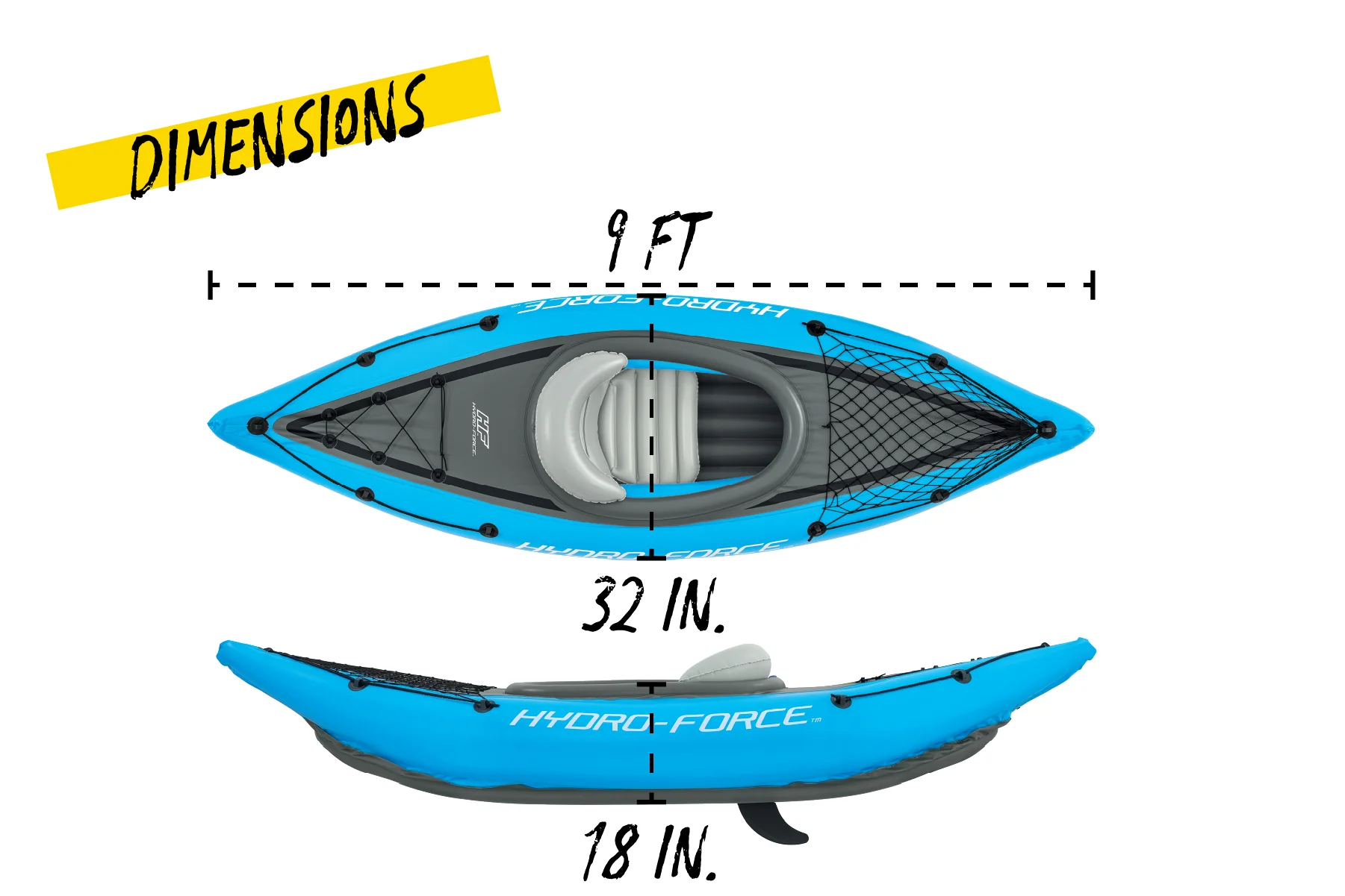 Hydro-Force 1 Person Inflatable Kayak Set - Cove Champion - Image 9