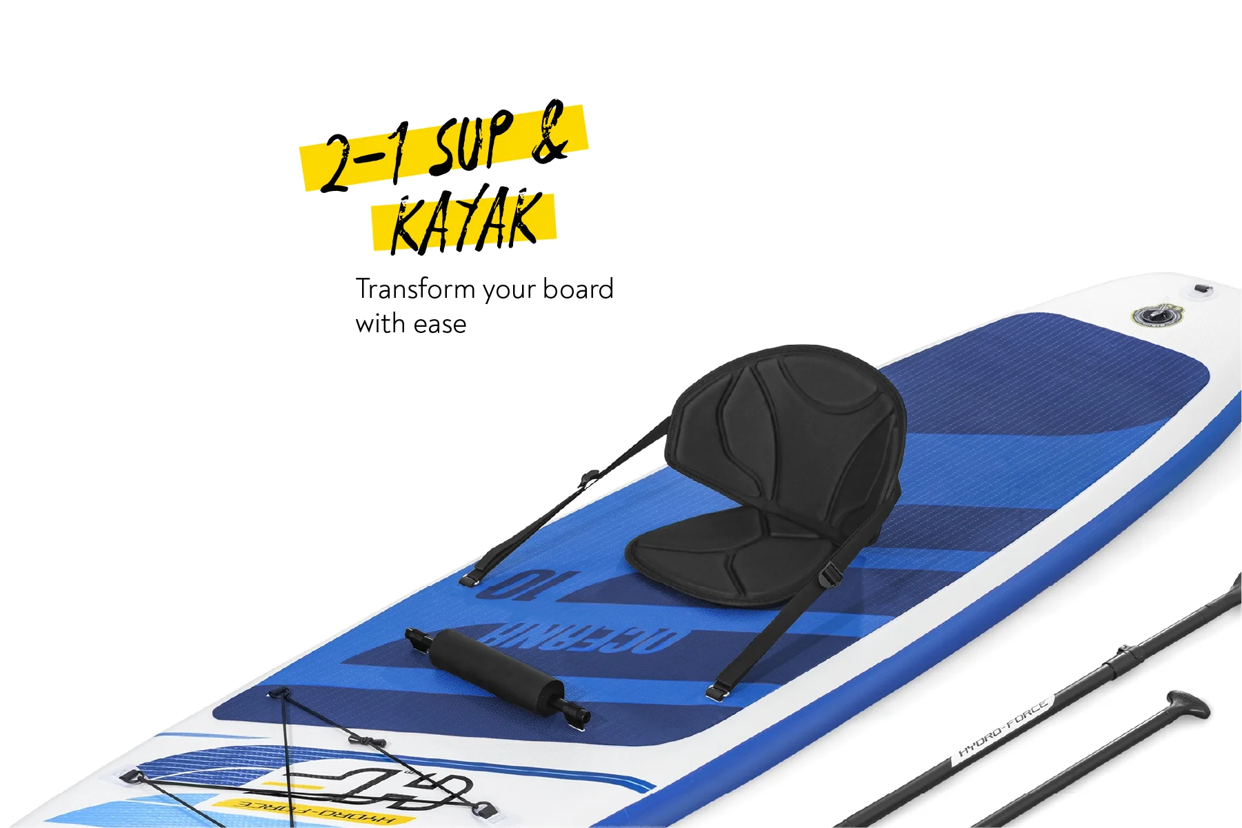 Hydro-Force 10ft Inflatable Paddle Board/ Kayak Set - Oceana - Image 6