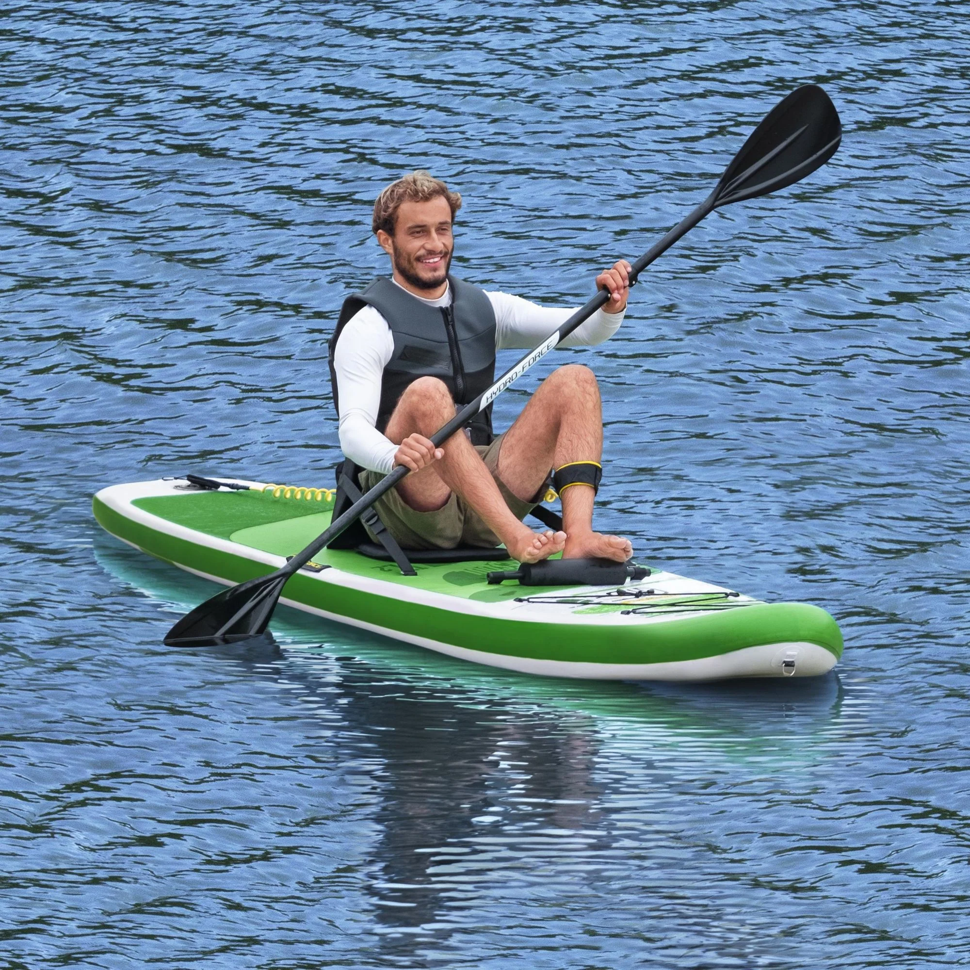Hydro-Force 11ft 2" Inflatable Paddle Board/Kayak Set - Freesoul Tech - Outlet - Image 2