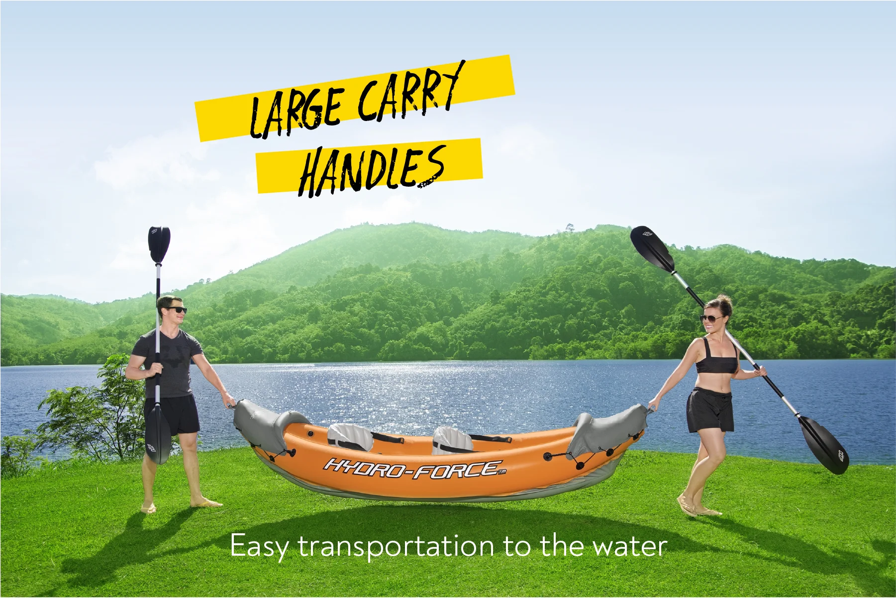 Hydro-force 2 Person Inflatable Kayak Set - Rapid - Image 6
