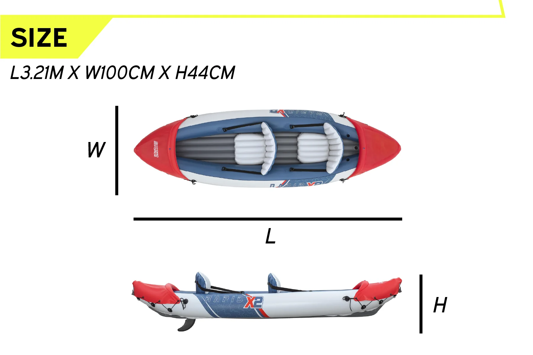 Hydro-force 2 Person Inflatable Kayak Set - Rapid X2 - Image 10